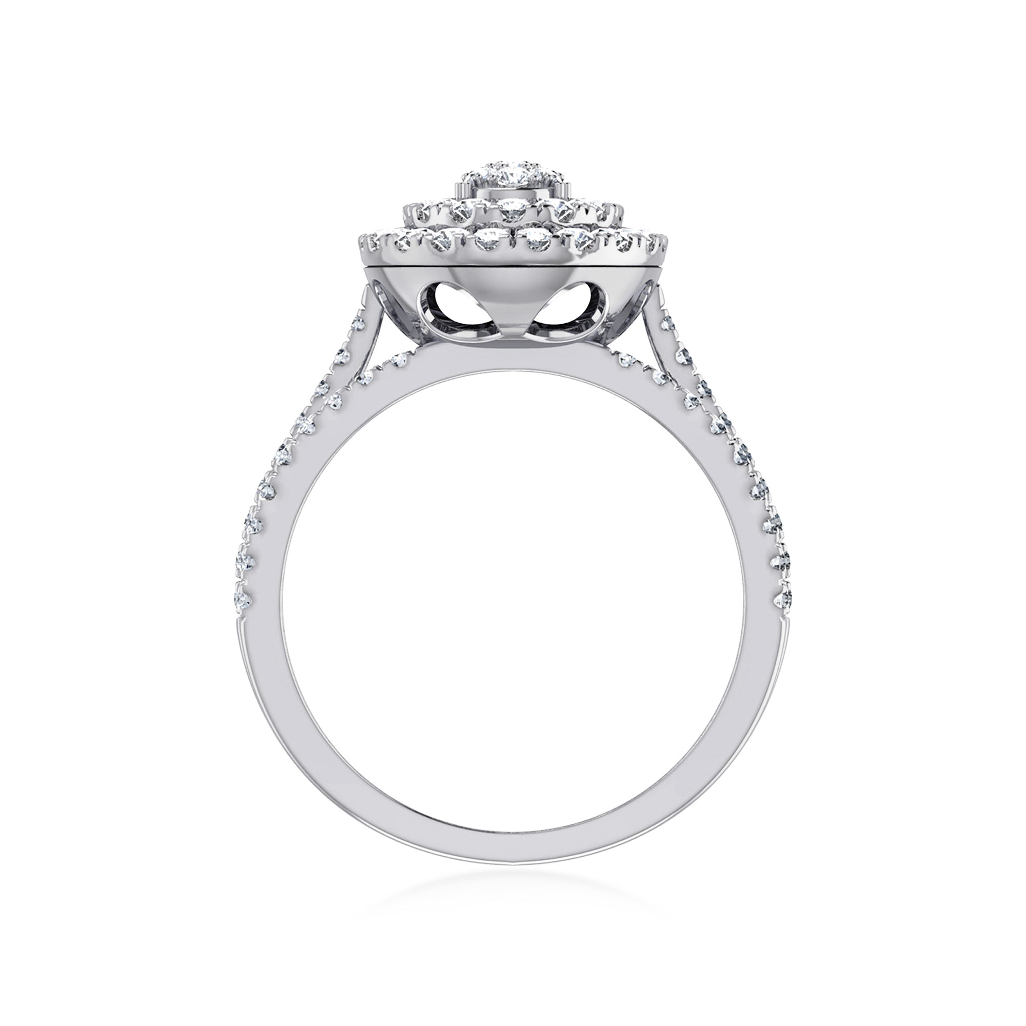 Imperial Drop Double Halo Lab Diamond Ring