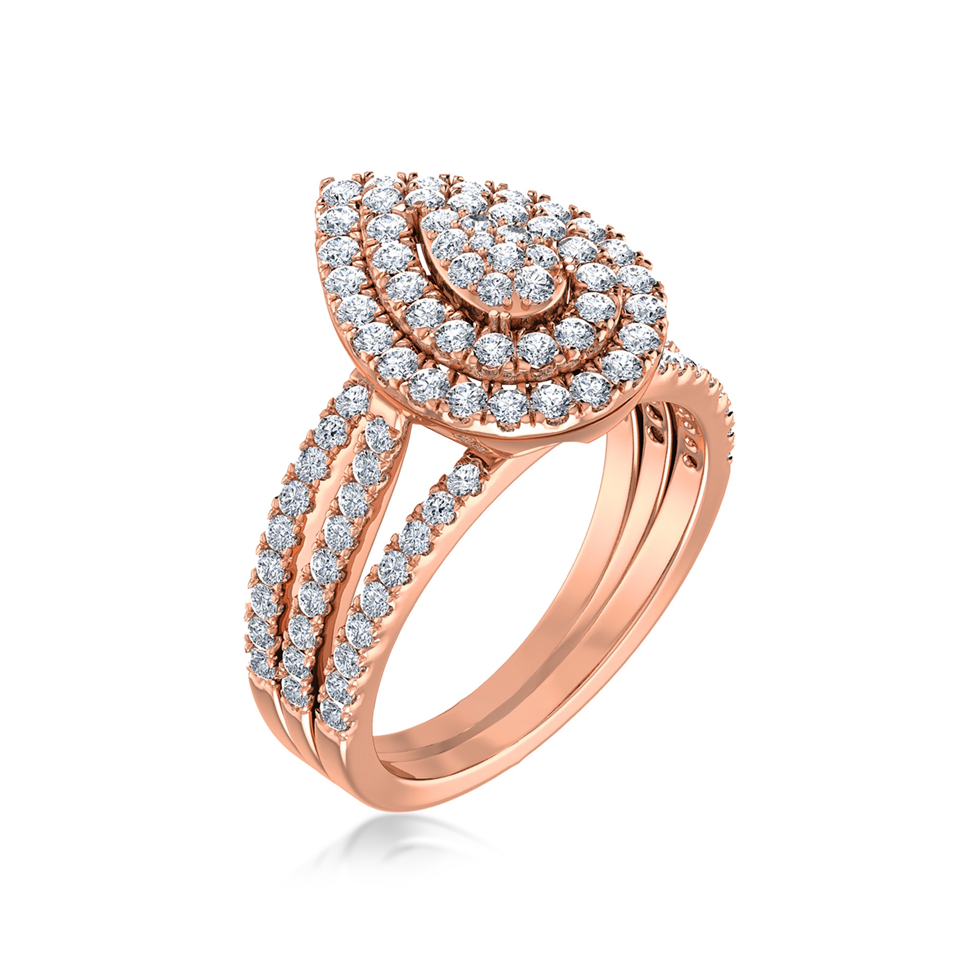 Imperial Drop Double Halo Lab Diamond Ring