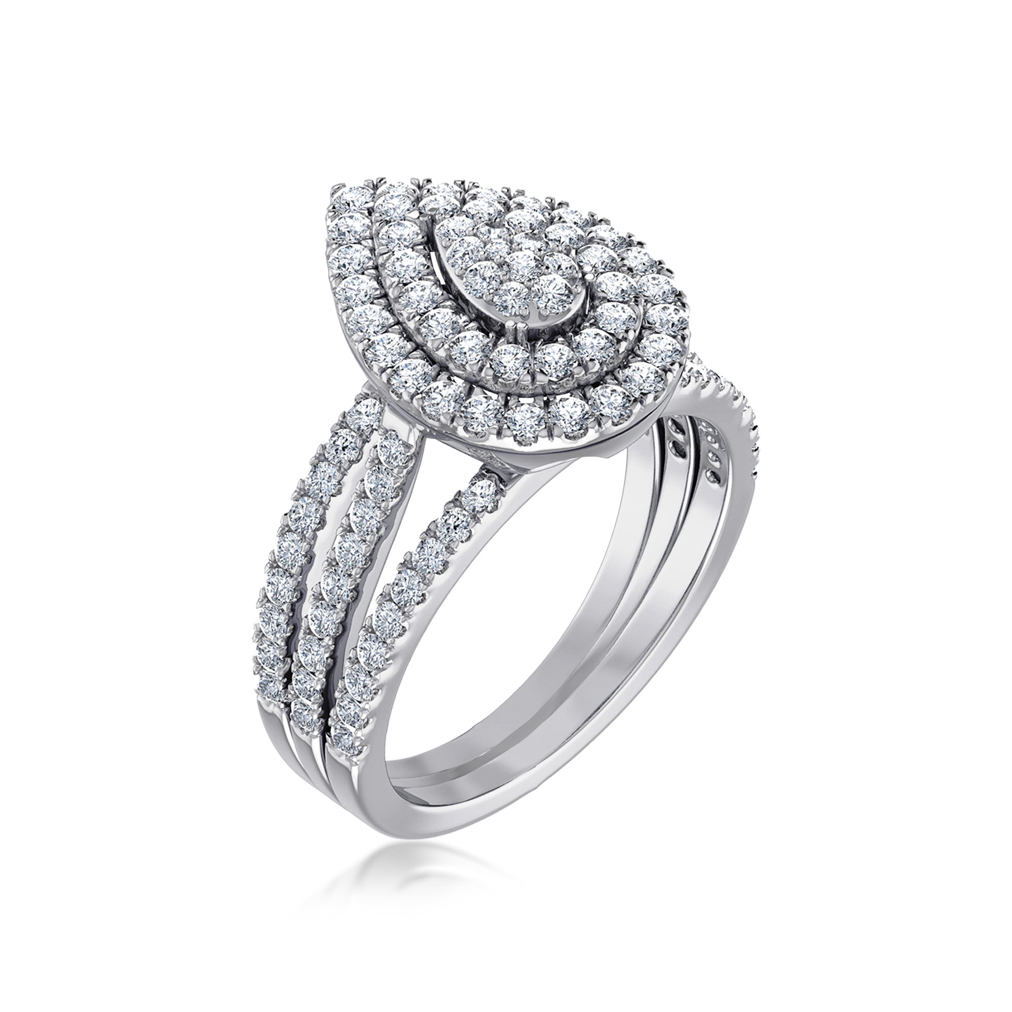Imperial Drop Double Halo Lab Diamond Ring
