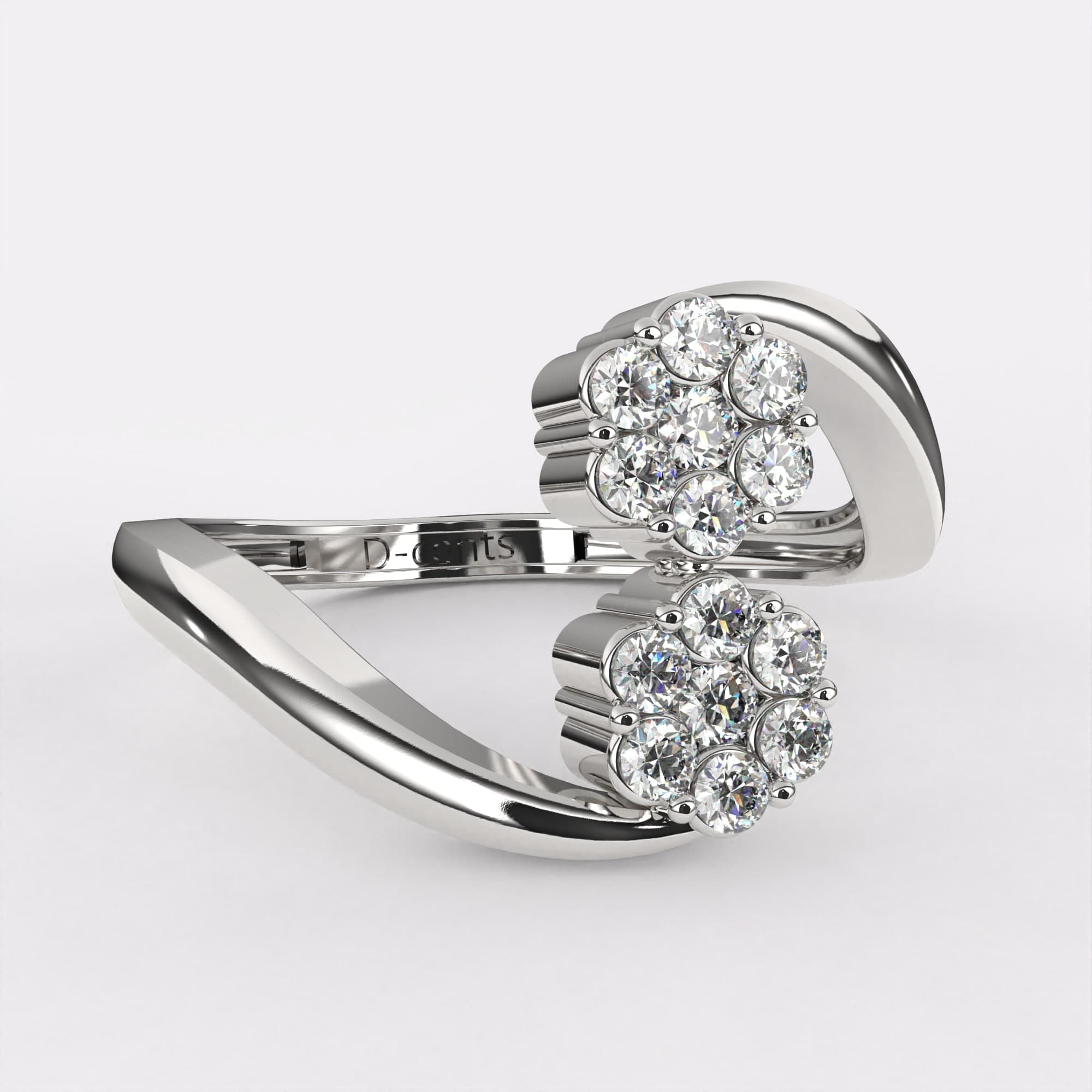REgal blooming diamond ring in 925 Silver