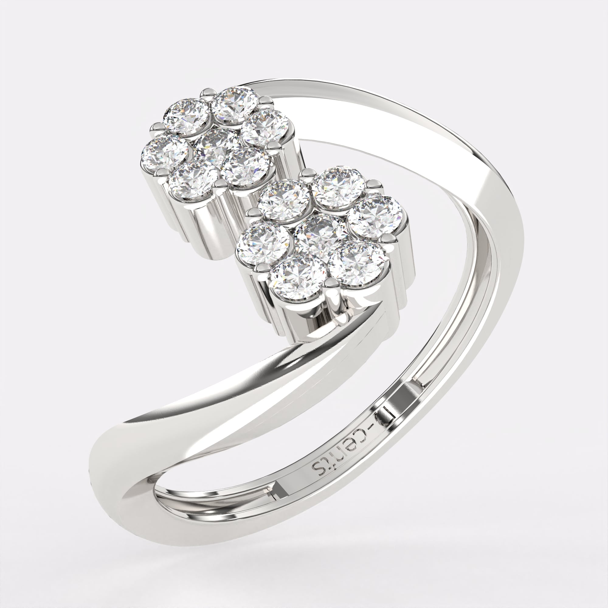 REgal blooming diamond ring in 925 Silver