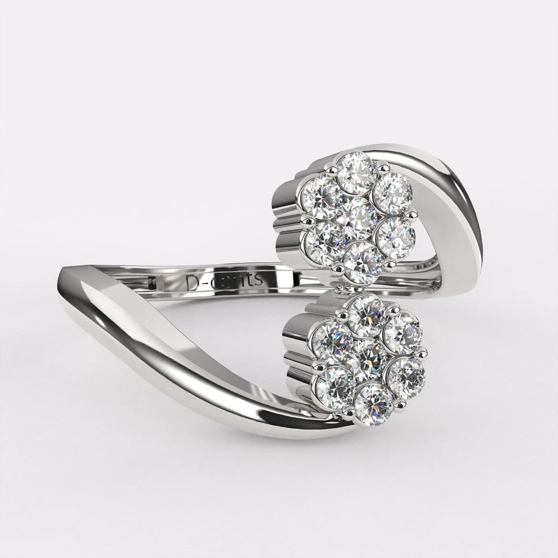 REgal blooming diamond ring in 925 Silver