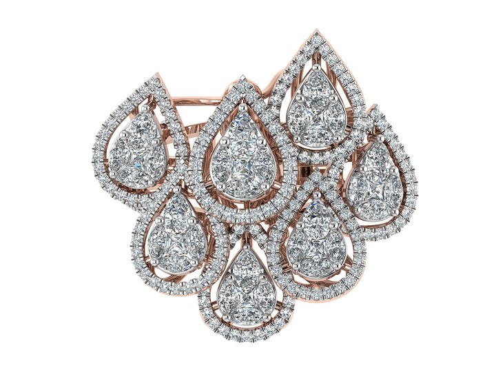 Unique Multi-Pear Diamond Ring