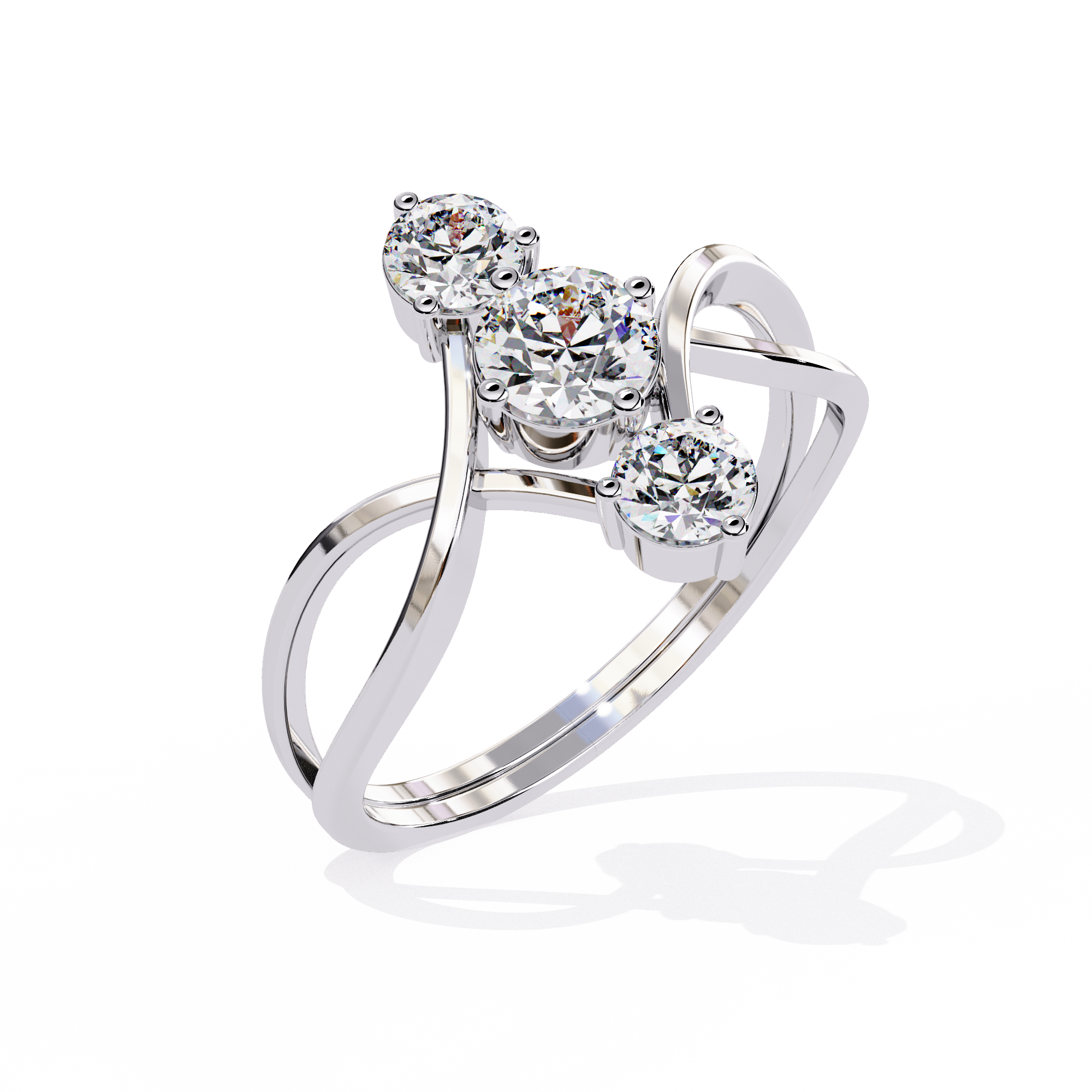 Trio Flame Diamond Ring