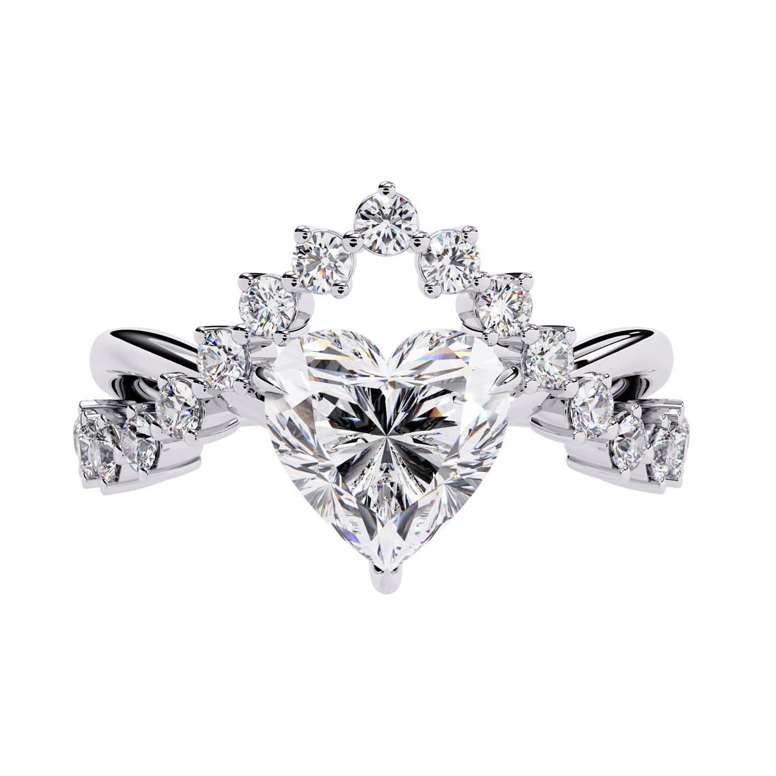 Queen Heart Shaped Diamond Solitaire Ring