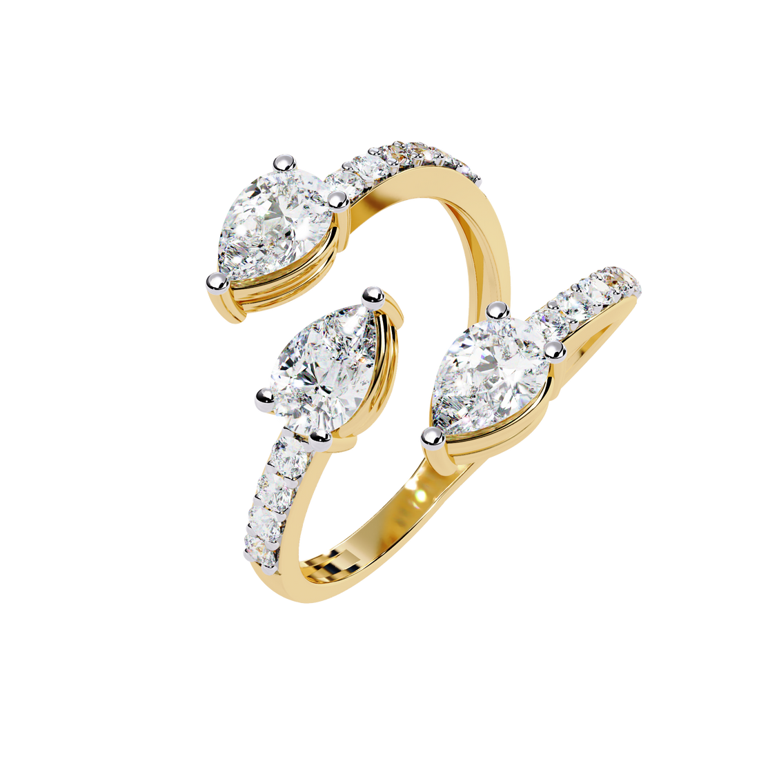 Pear Trail Diamond Ring