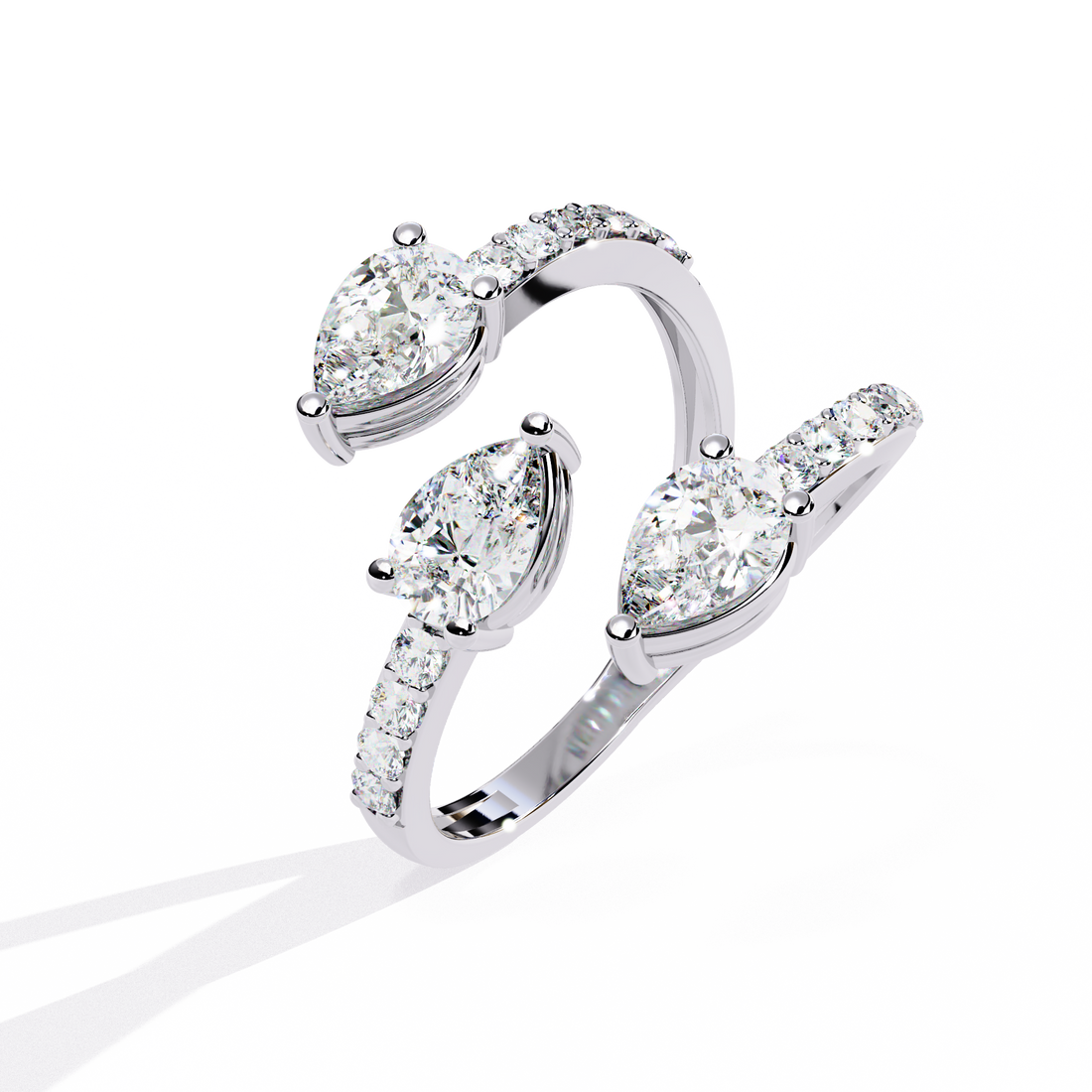 Pear Trail Diamond Ring