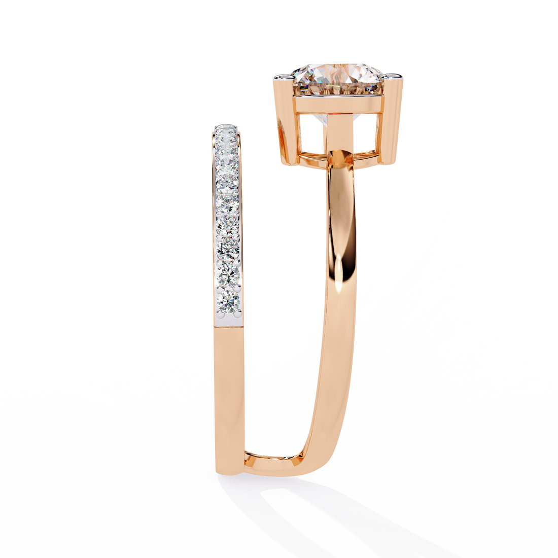 Twilight Embrace Round Diamond Ring