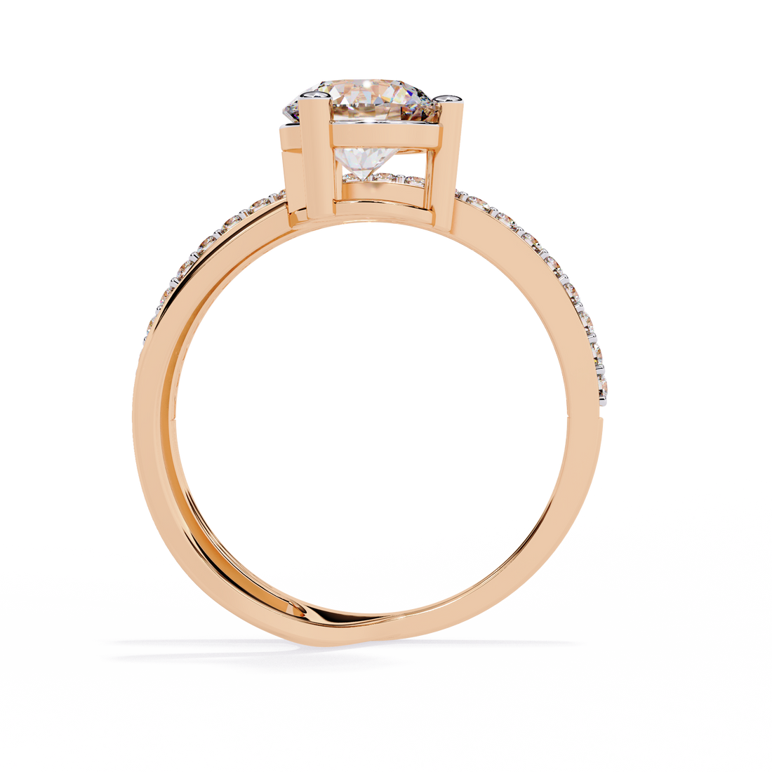 Twilight Embrace Round Diamond Ring