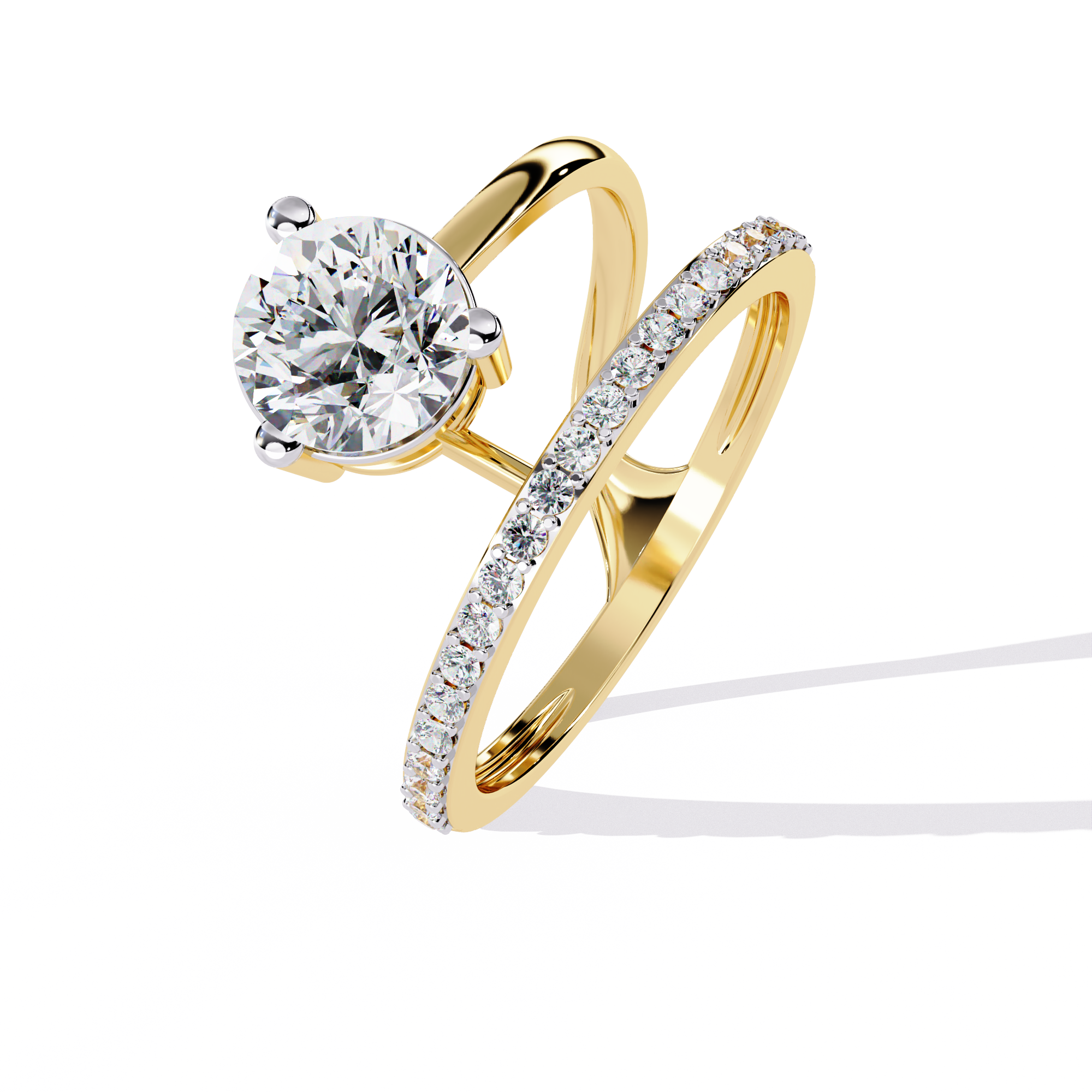 Twilight Embrace Round Diamond Ring