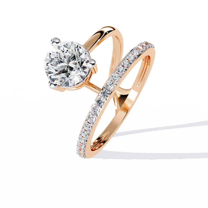 Twilight Embrace Round Diamond Ring