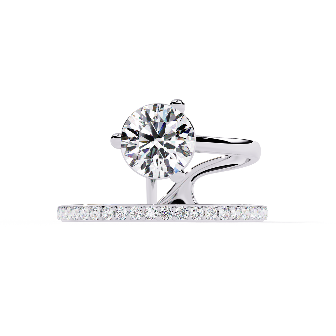 Twilight Embrace Round Diamond Ring