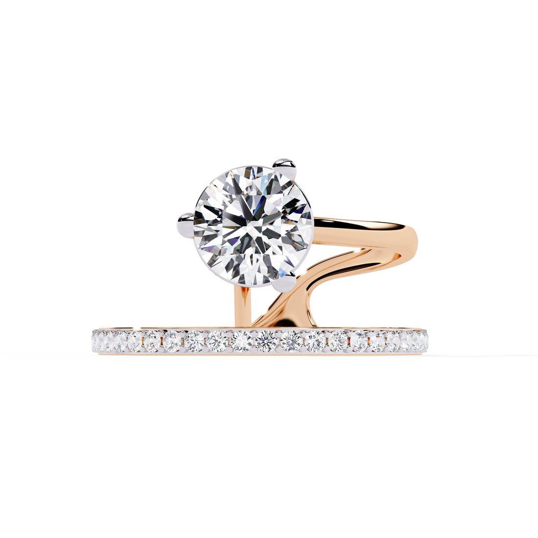 Twilight Embrace Round Diamond Ring