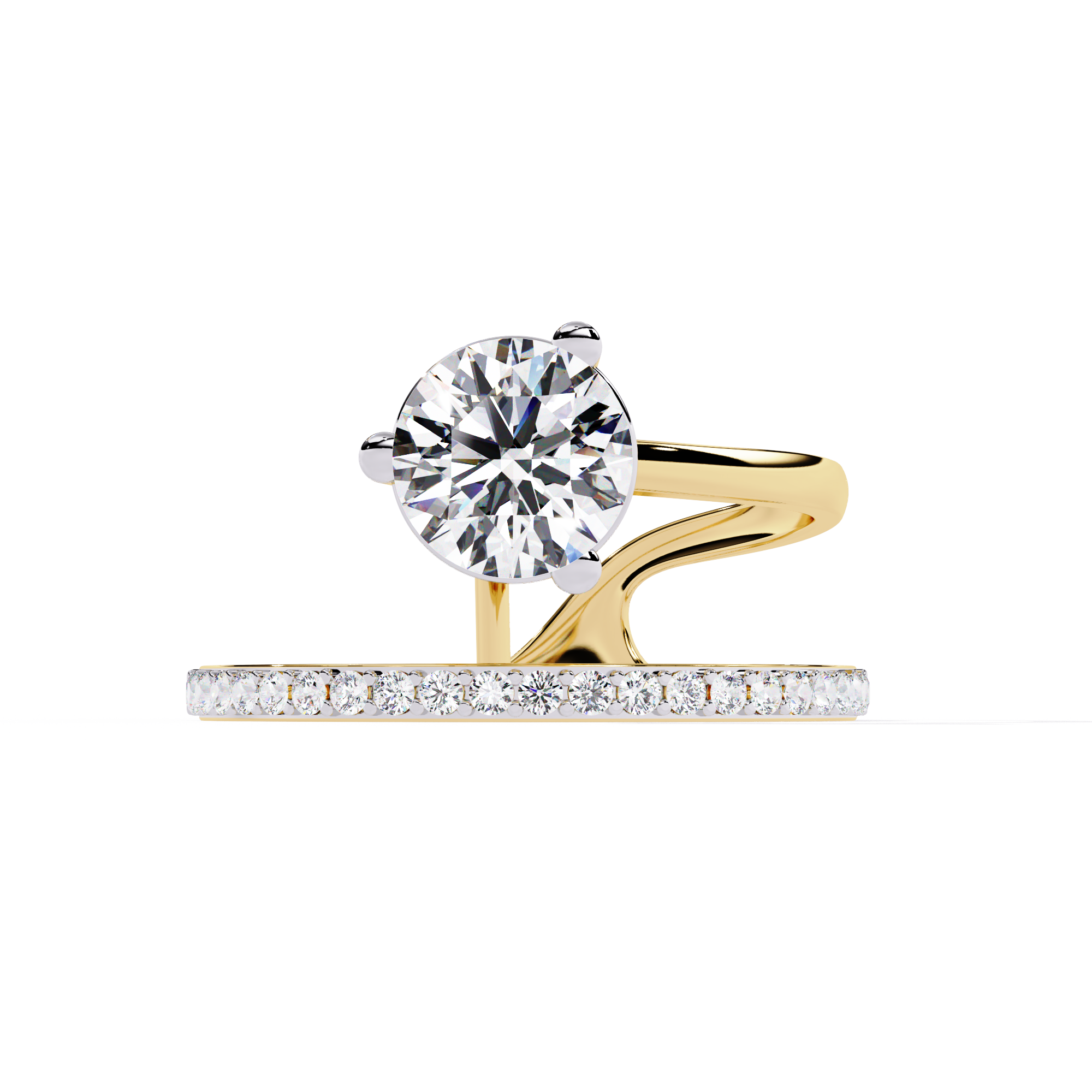 Twilight Embrace Round Diamond Ring