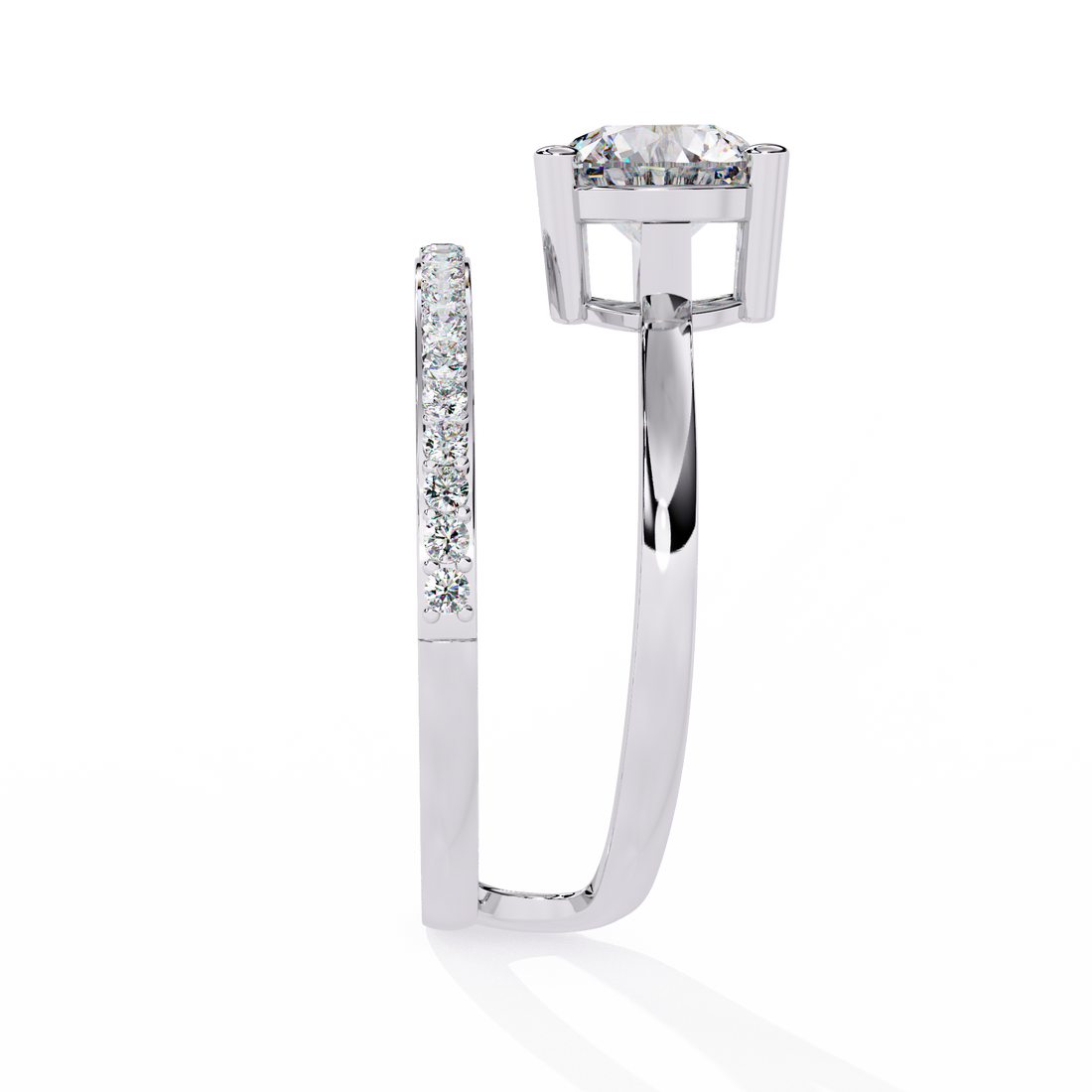 Twilight Embrace Round Diamond Ring