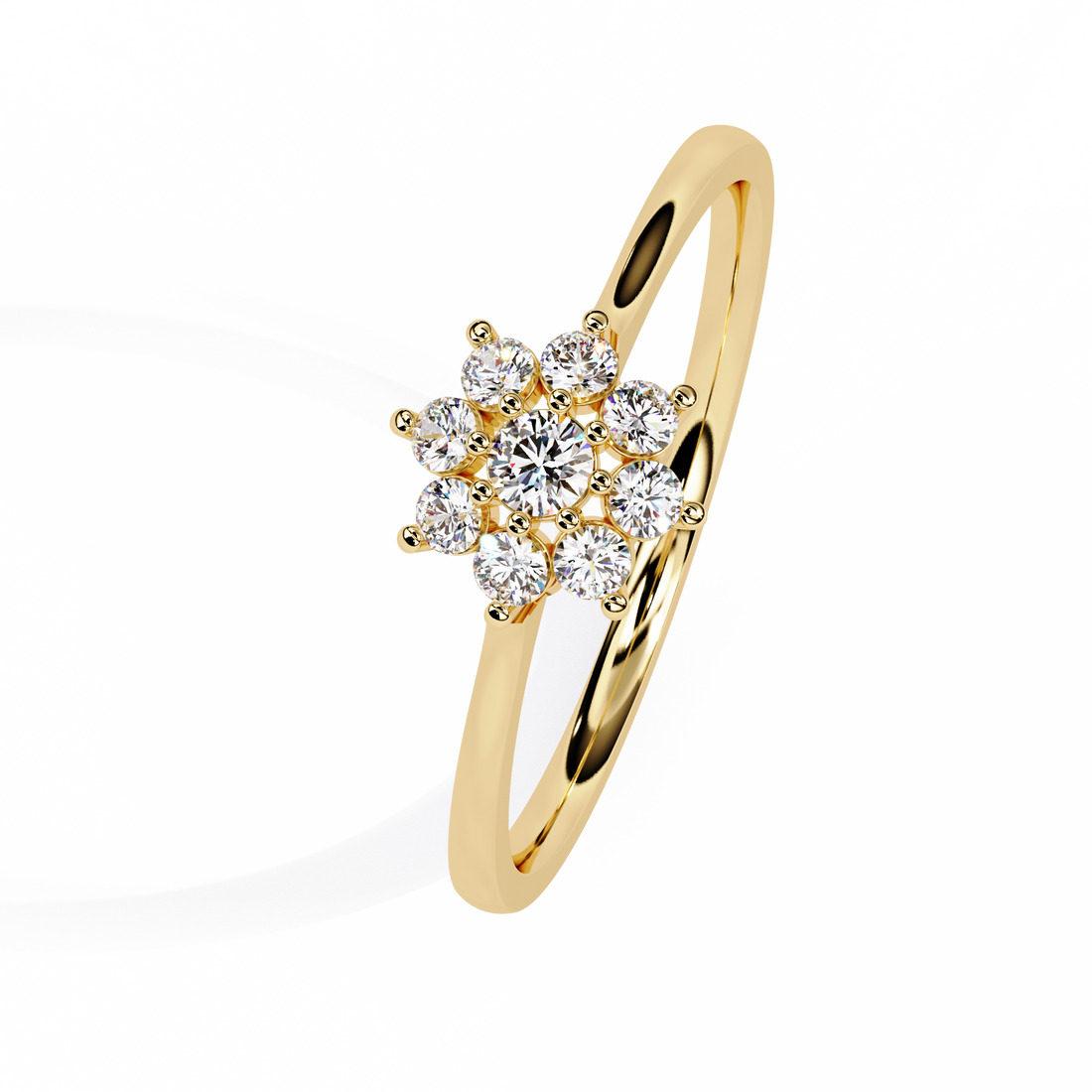 Dainty Flower Diamond Ring