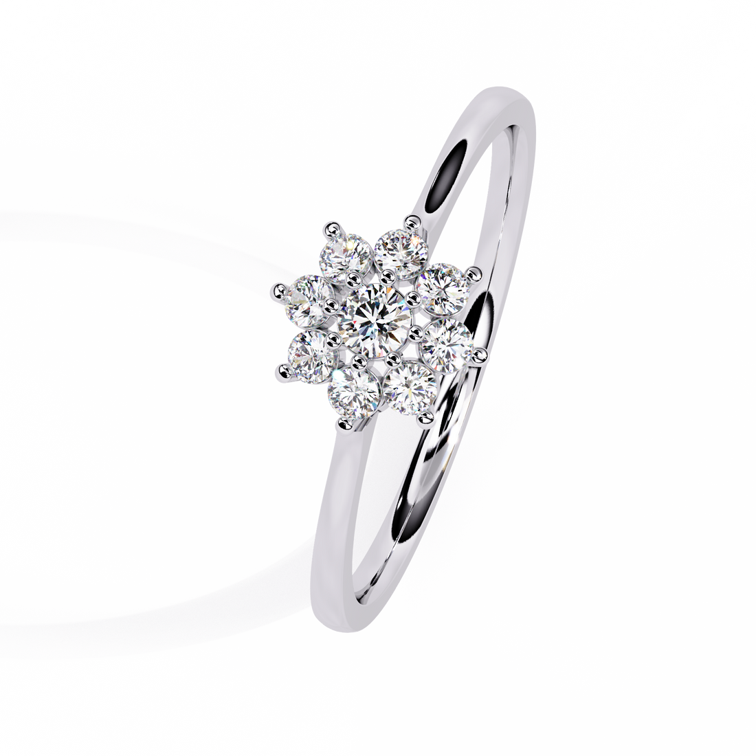 Dainty Flower Diamond Ring