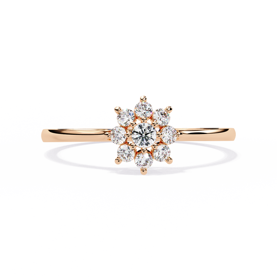 Dainty Flower Diamond Ring