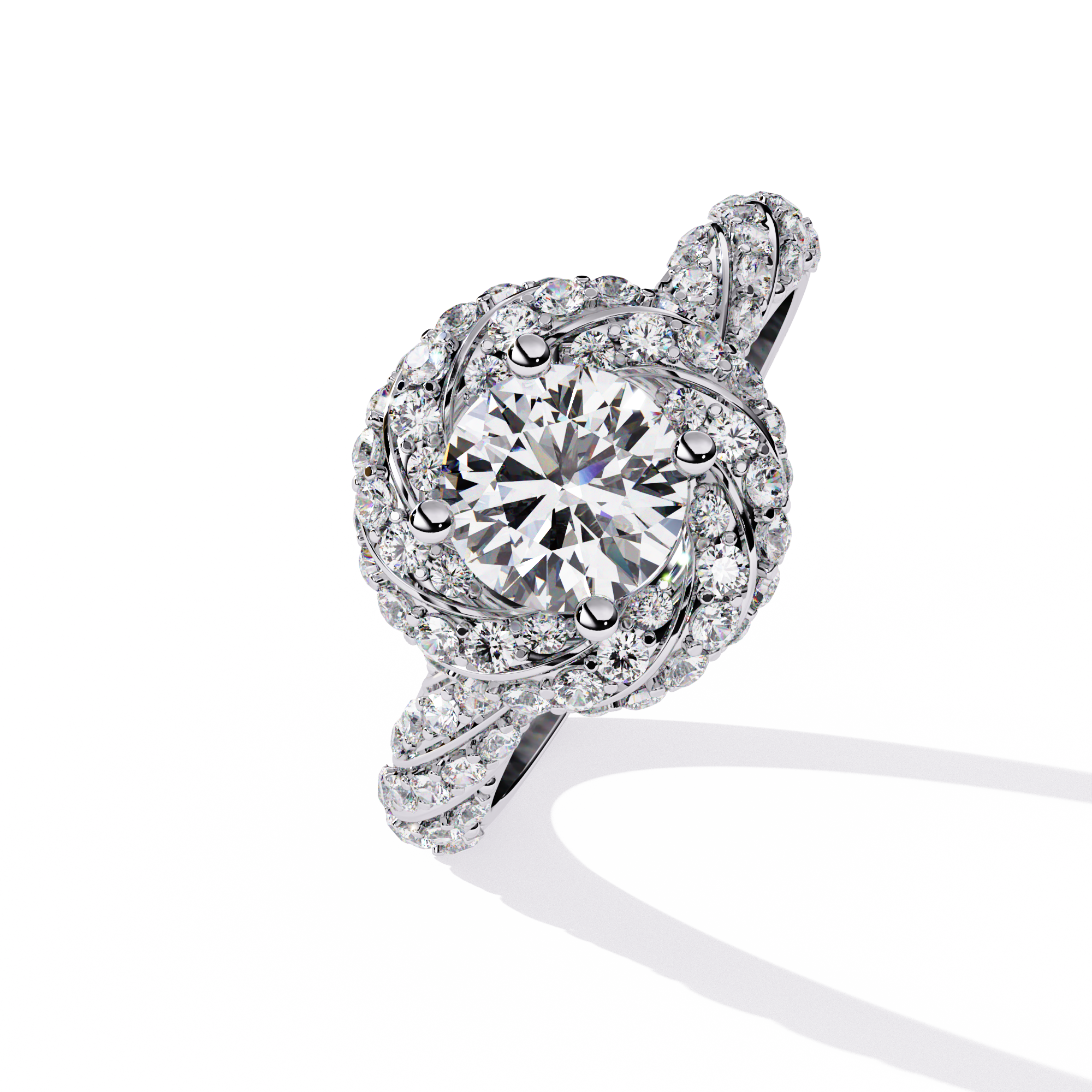 Gallant Crest Round Diamond Ring