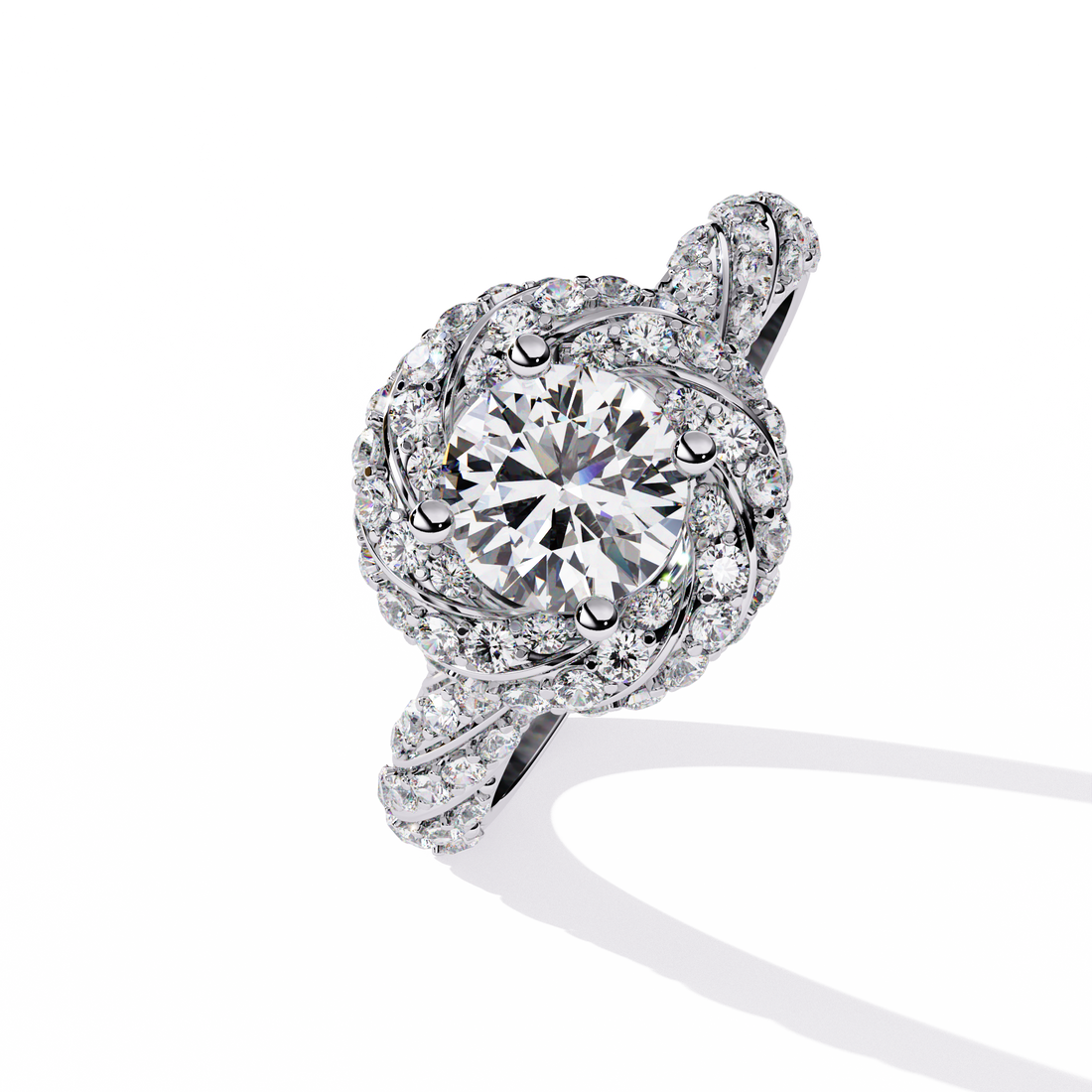 Gallant Crest Round Diamond Ring