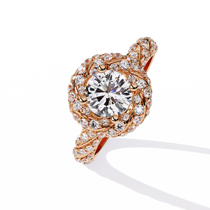 Gallant Crest Round Diamond Ring