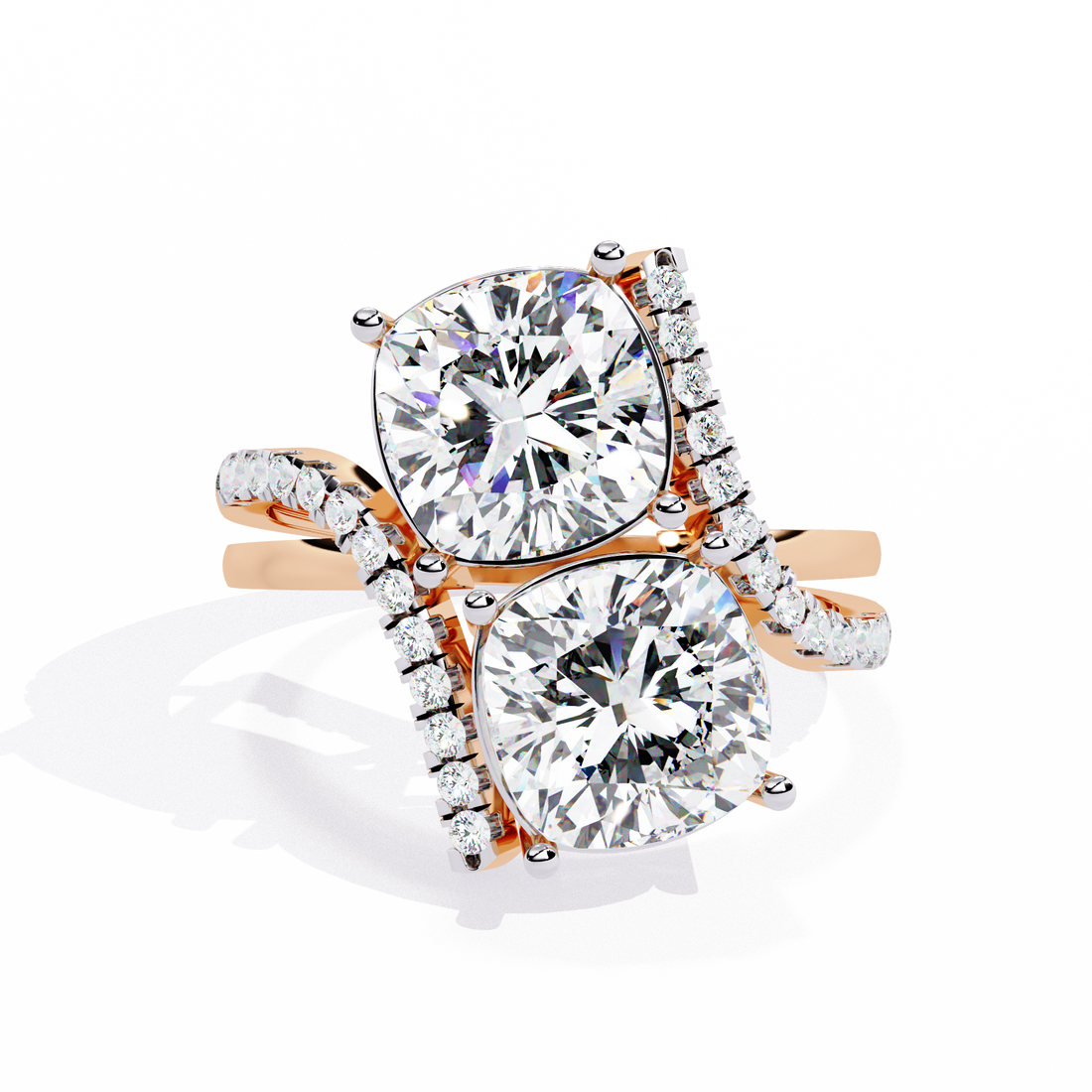 Twin Blooming Diamond Ring