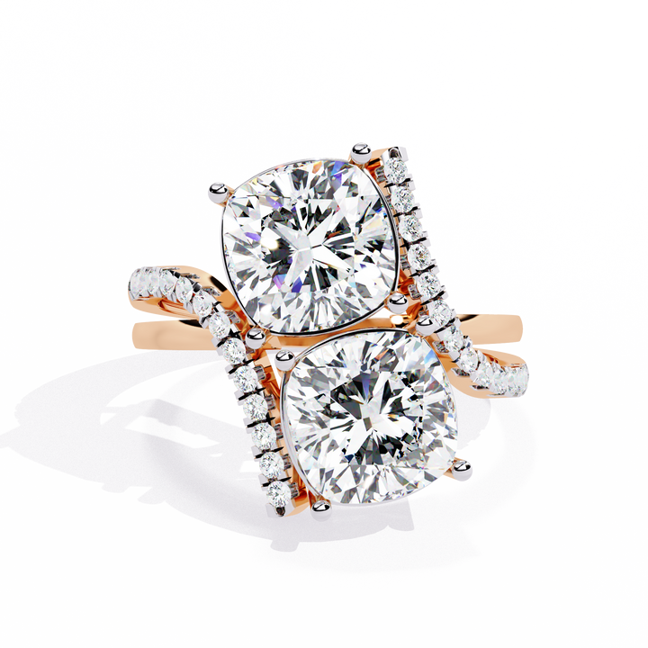 Twin Blooming Diamond Ring