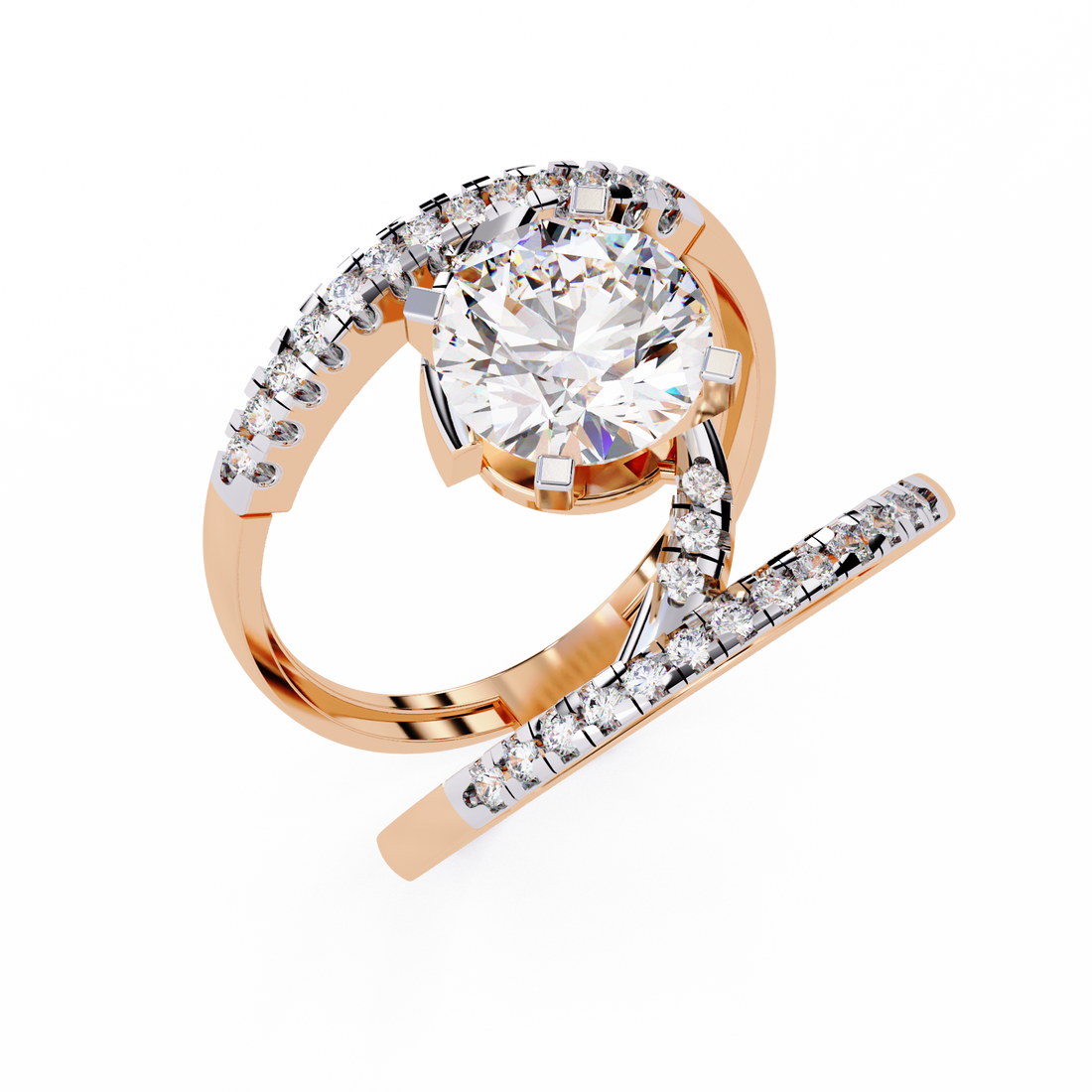 Glittering Circle Diamond Encrusted Ring