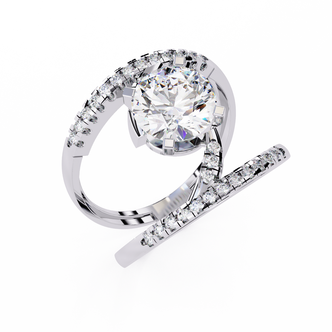 Glittering Circle Diamond Encrusted Ring