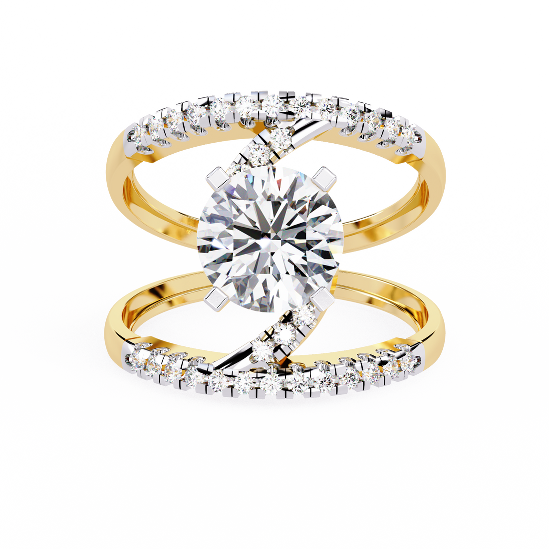 Glittering Circle Diamond Encrusted Ring