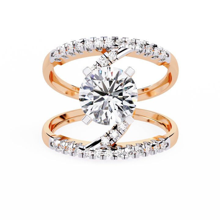 Glittering Circle Diamond Encrusted Ring