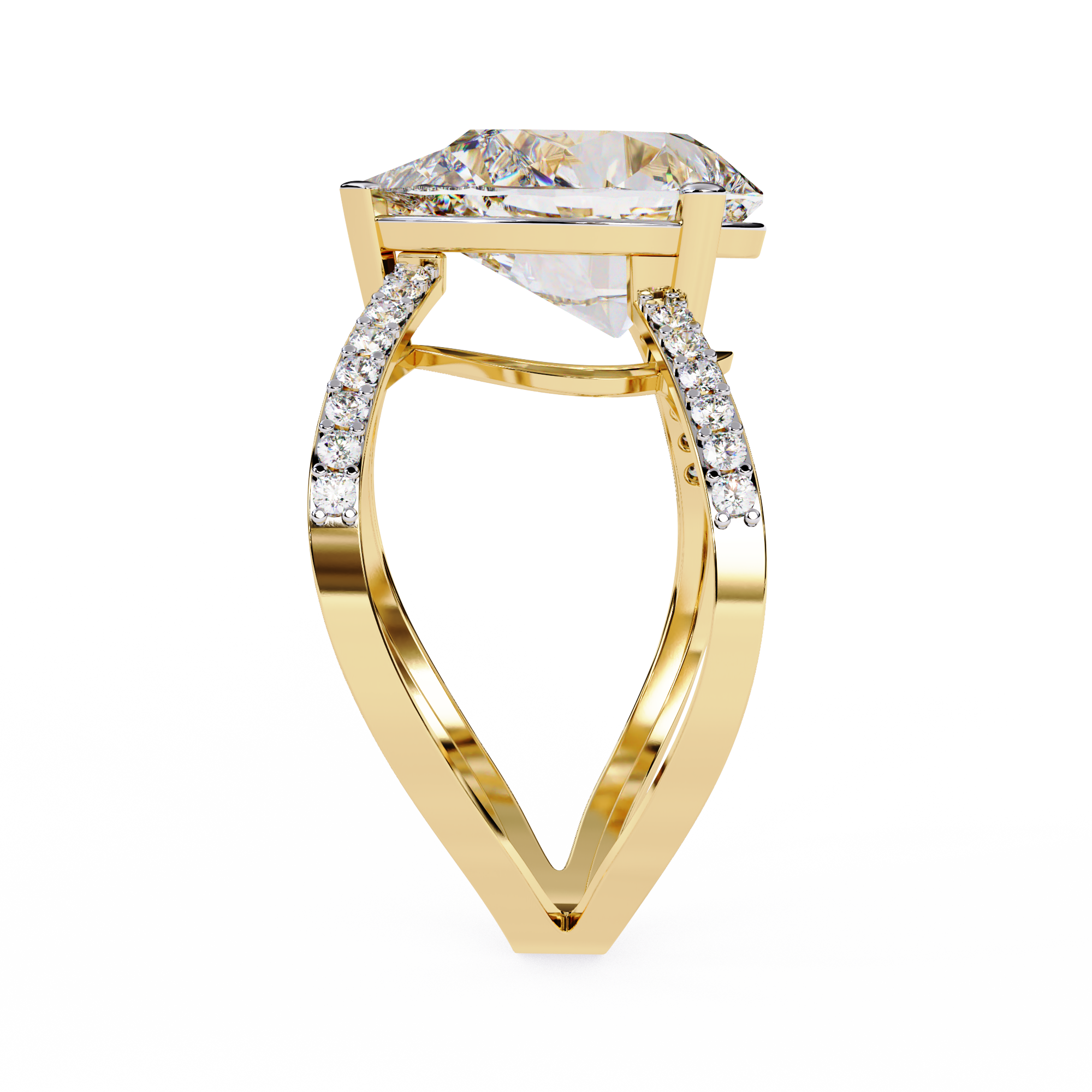 Celestial Solitaire Diamond Crisscross Ring