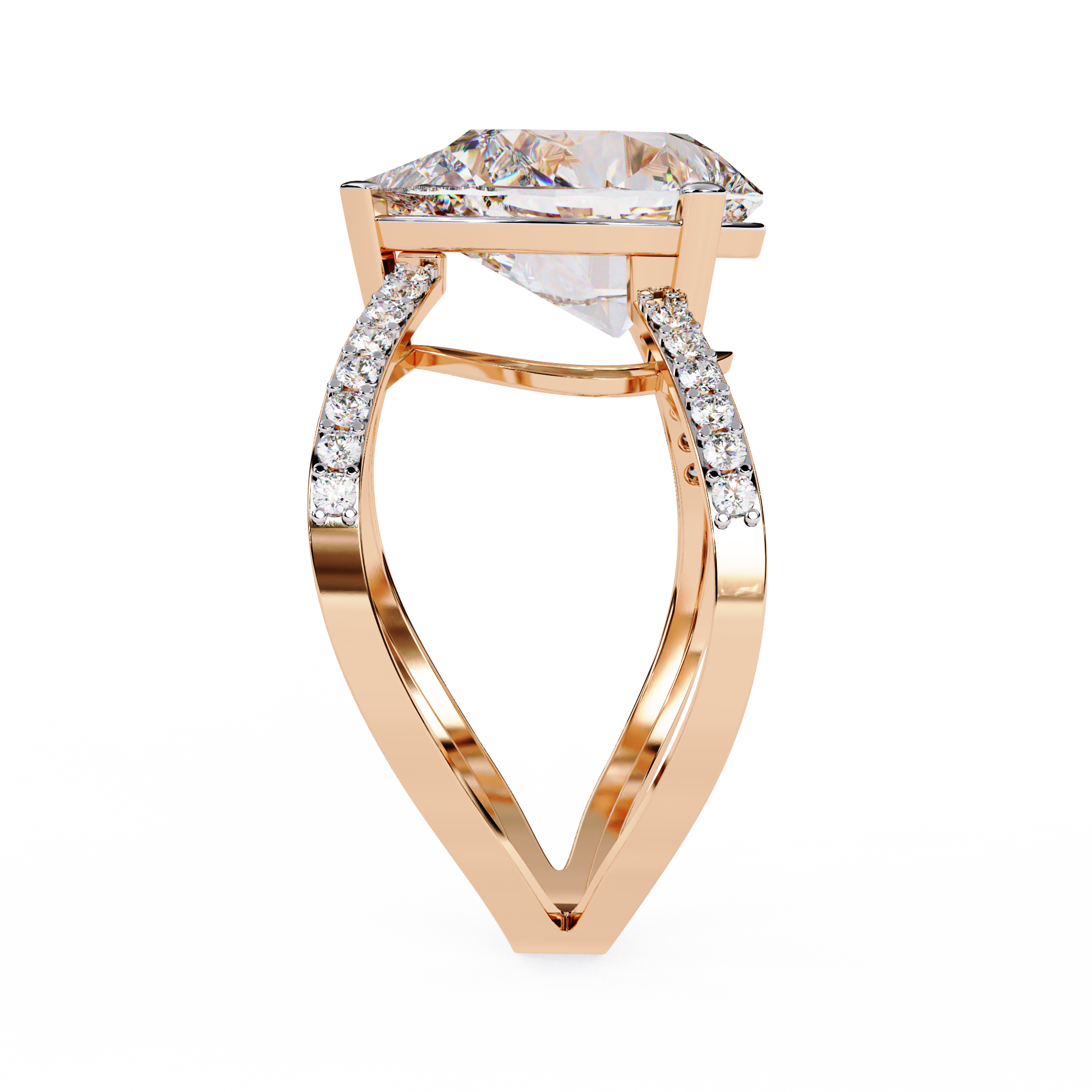 Celestial Solitaire Diamond Crisscross Ring