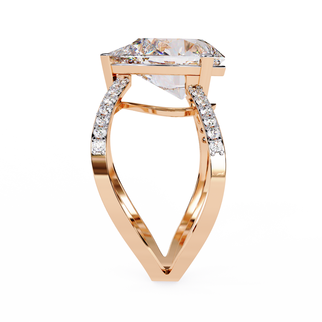 Celestial Solitaire Diamond Crisscross Ring