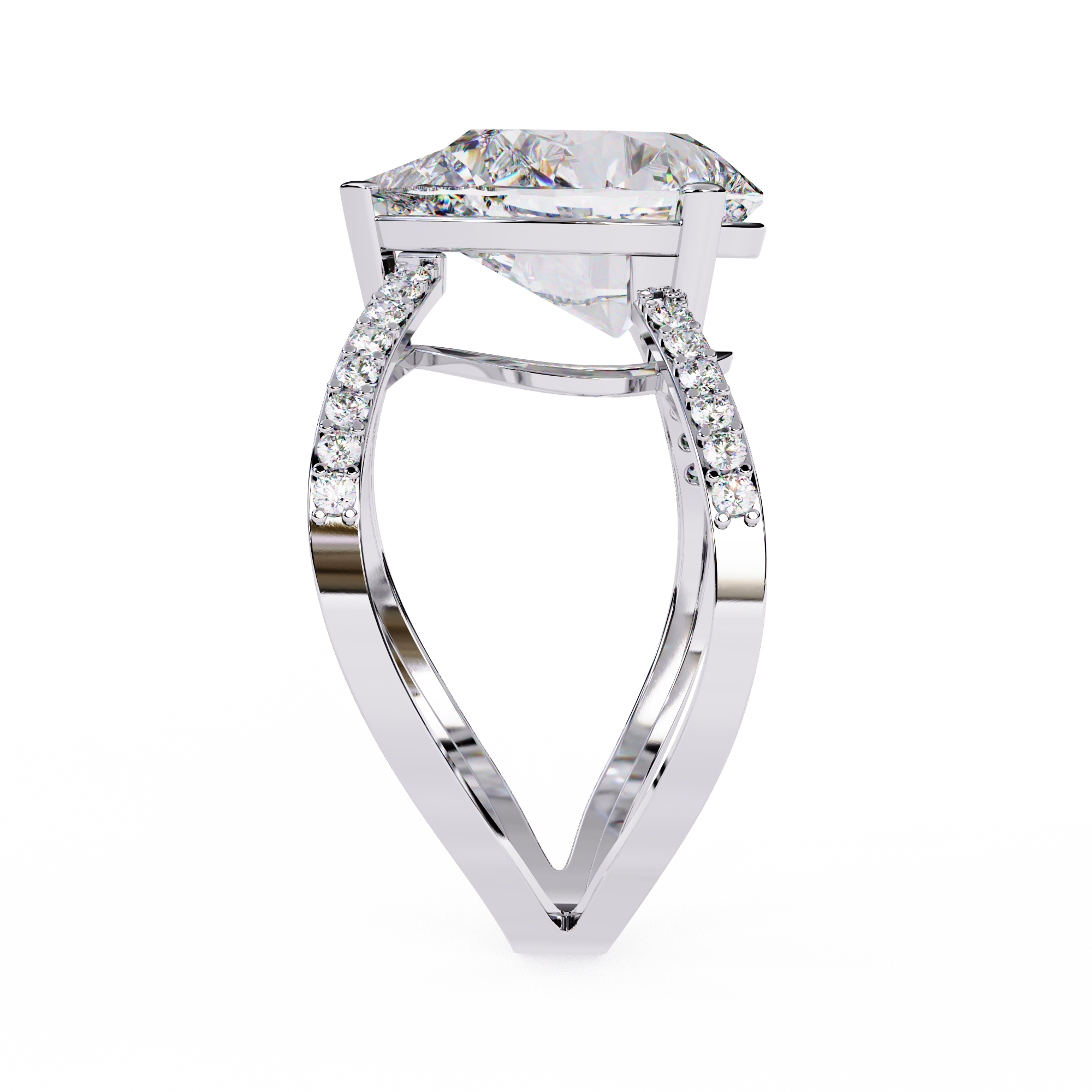 Celestial Solitaire Diamond Crisscross Ring