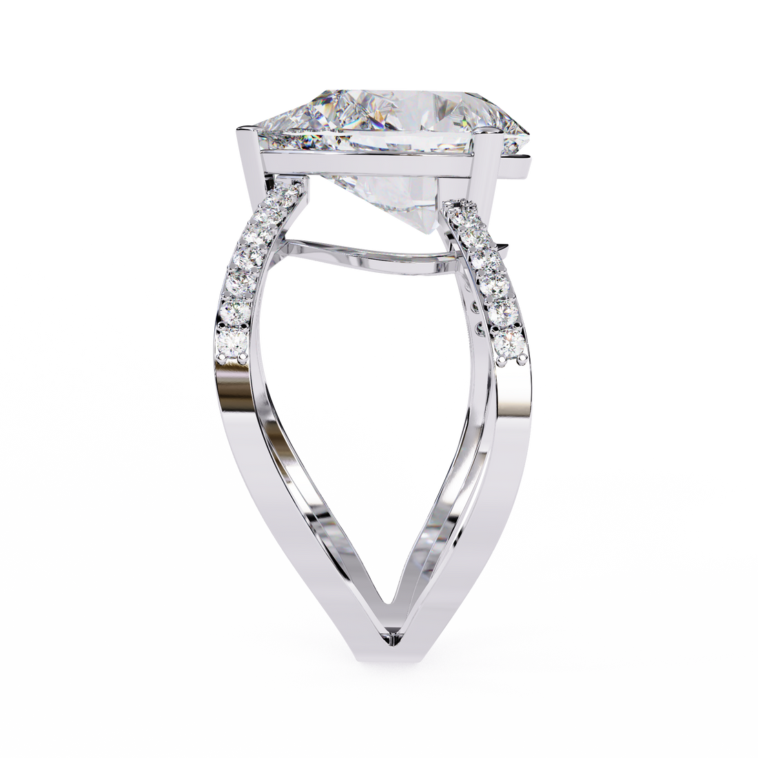 Celestial Solitaire Diamond Crisscross Ring
