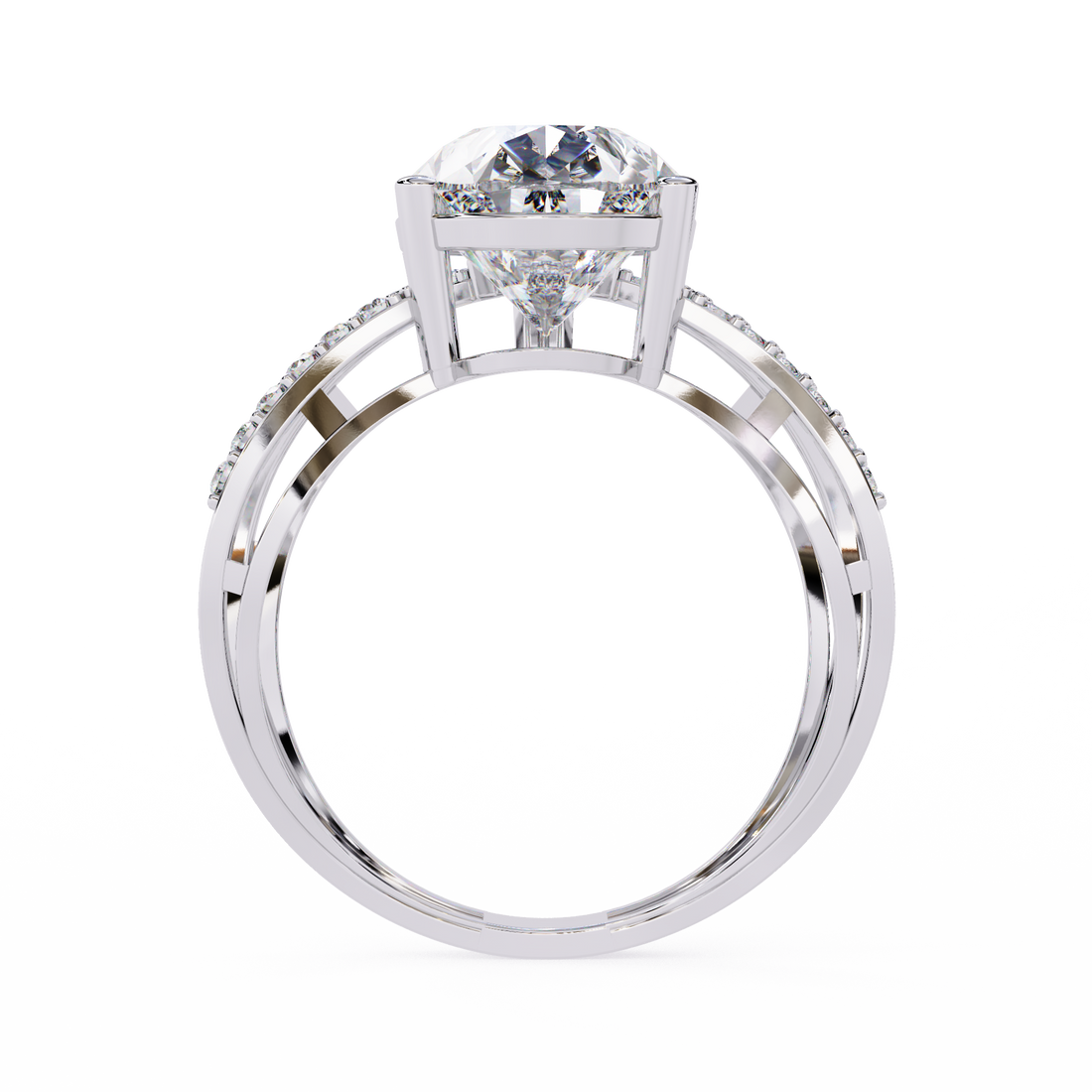 Celestial Solitaire Diamond Crisscross Ring