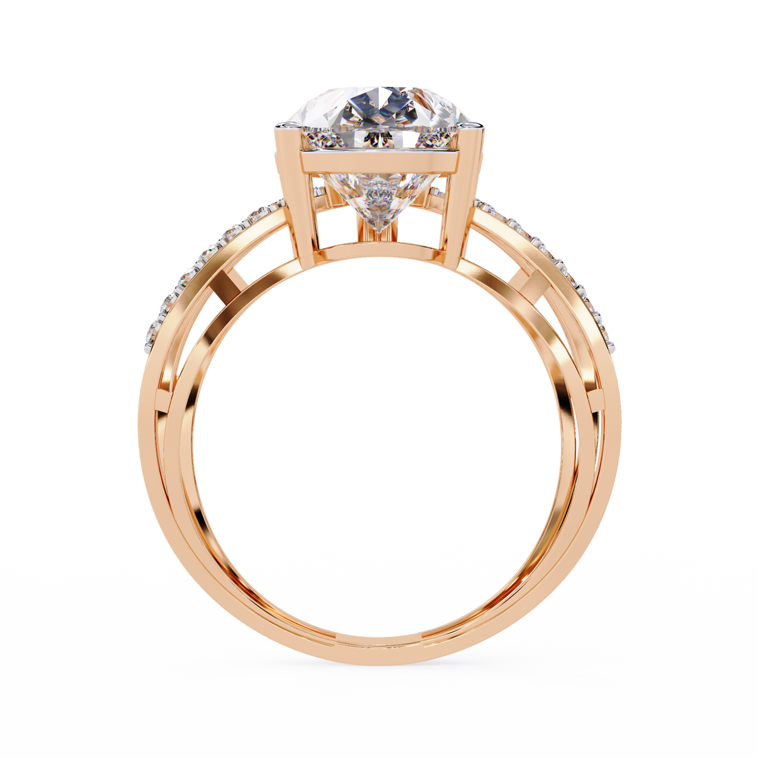 Celestial Solitaire Diamond Crisscross Ring