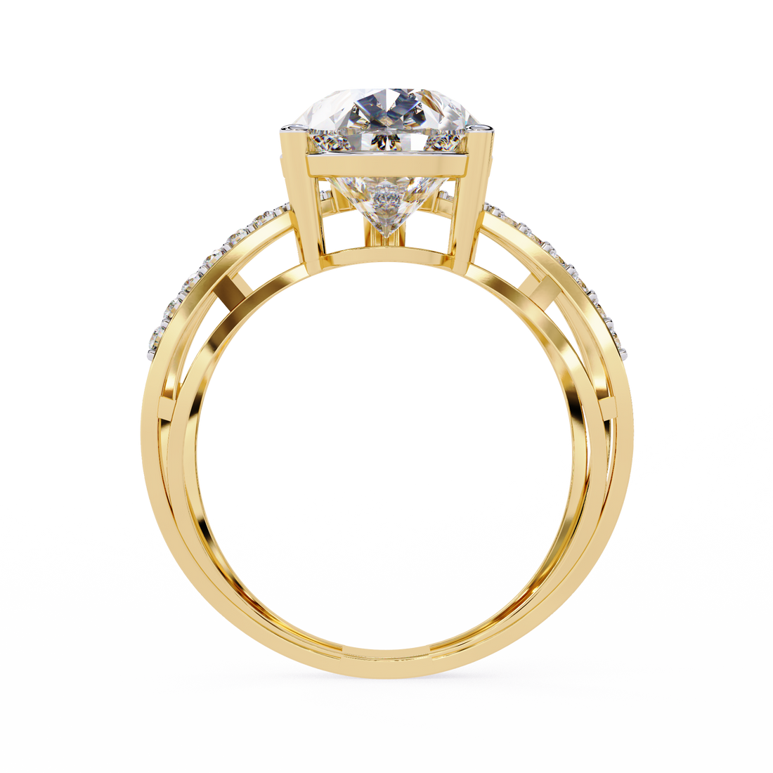 Celestial Solitaire Diamond Crisscross Ring