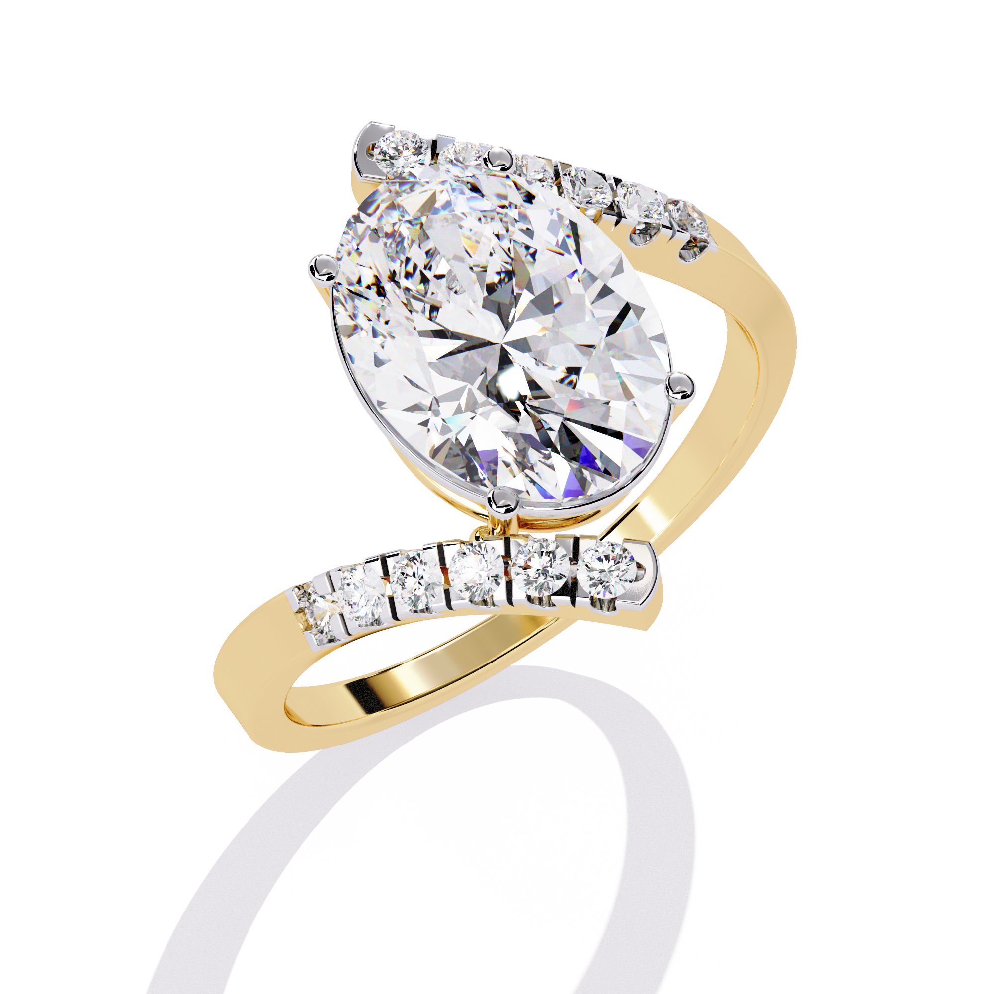 2.25 Carat Embellished Oval Ring