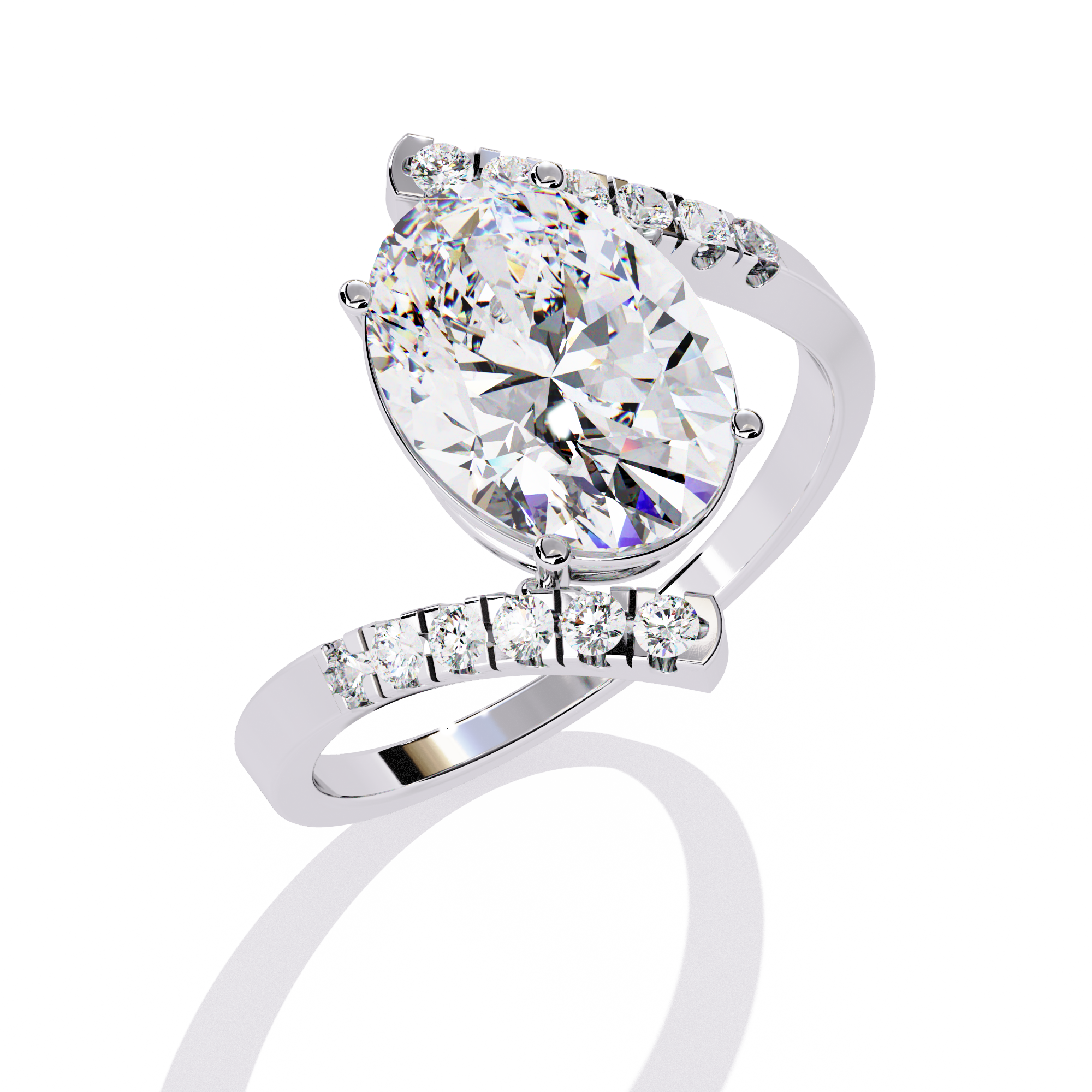2.25 Carat Embellished Oval Ring