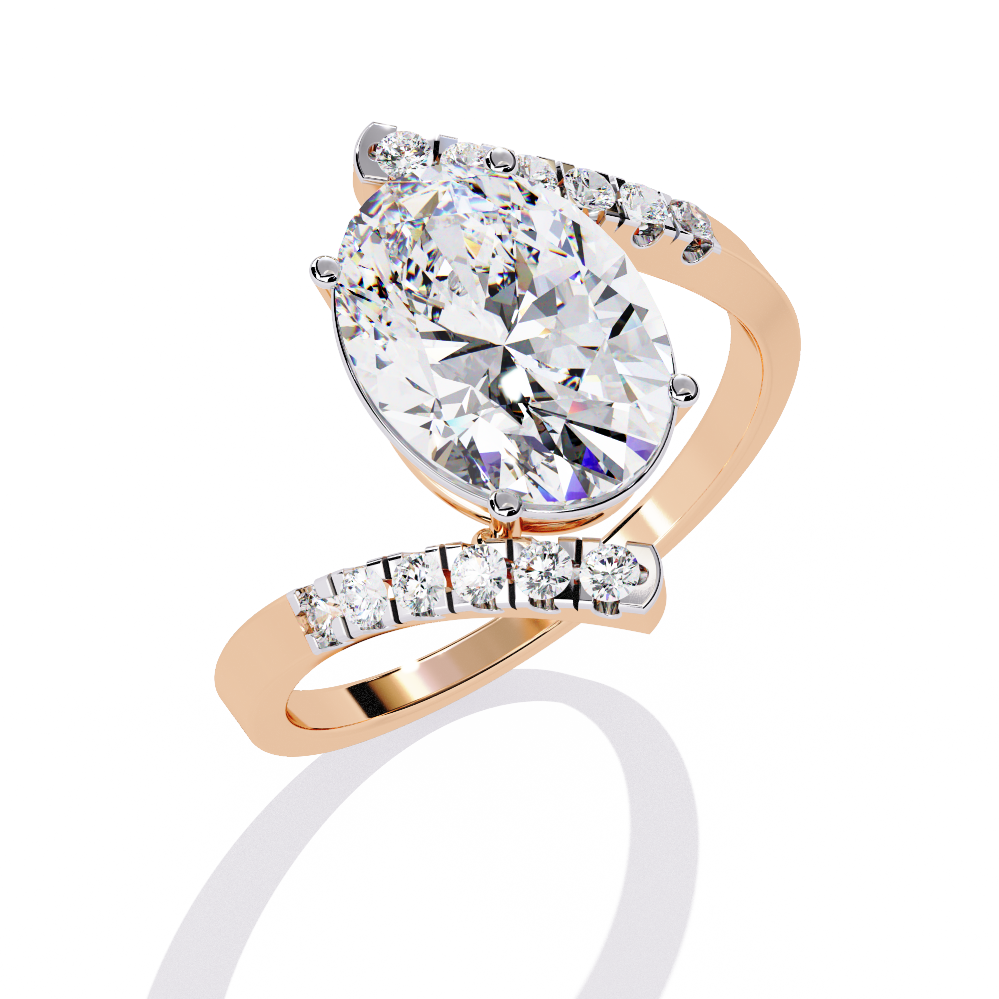 2.25 Carat Embellished Oval Ring