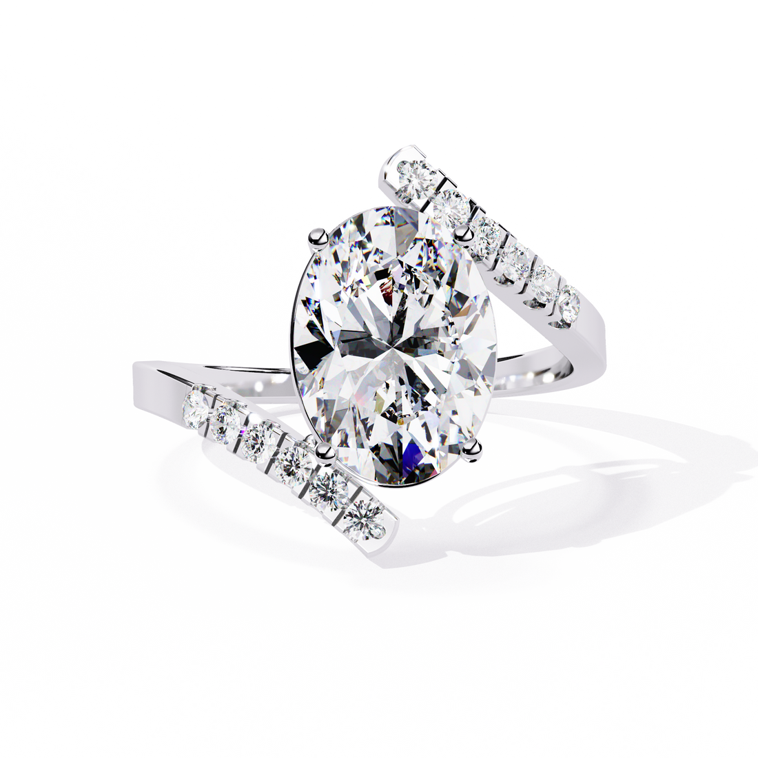 2.25 Carat Embellished Oval Ring
