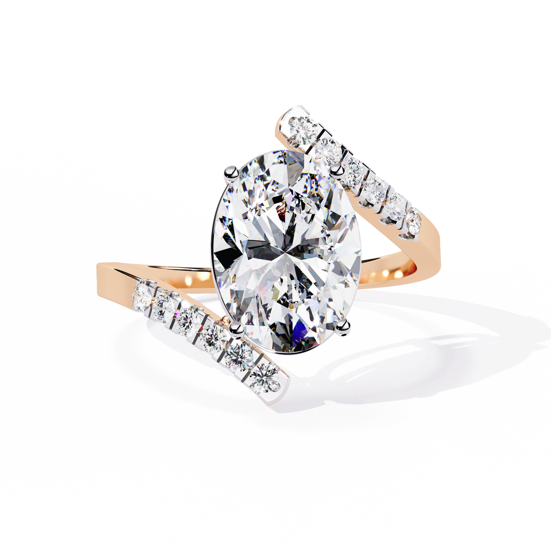 2.25 Carat Embellished Oval Ring