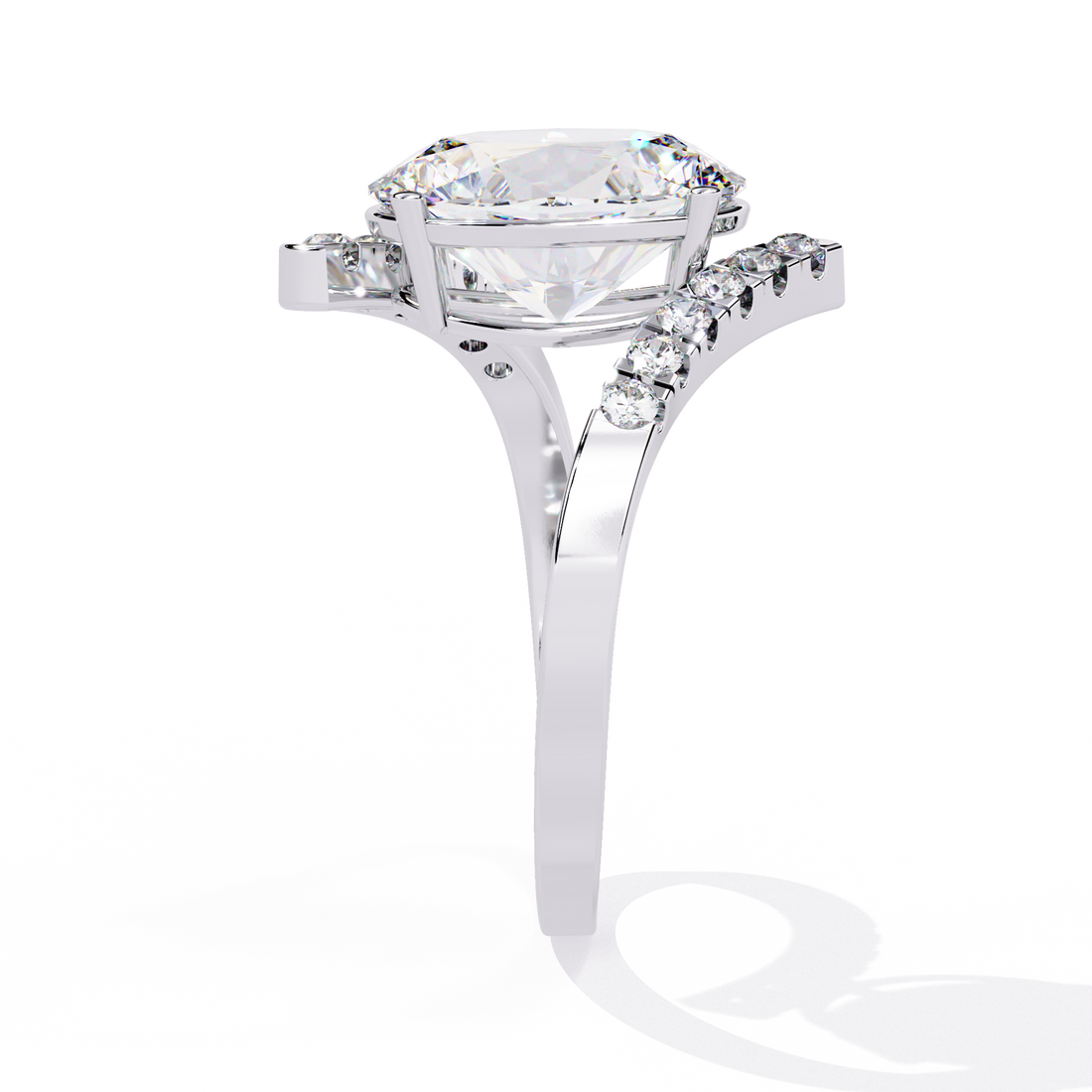 2.25 Carat Embellished Oval Ring