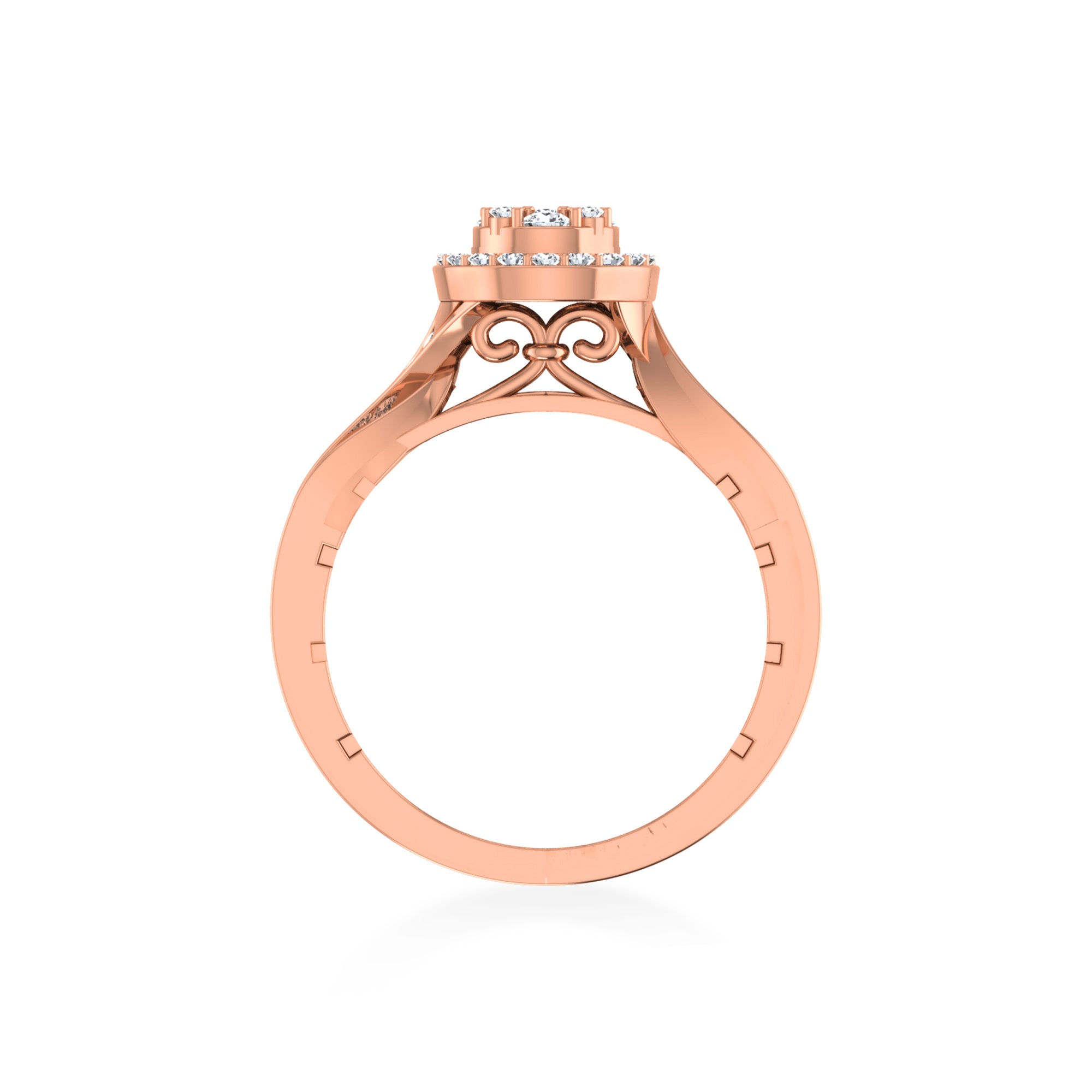 Lab Grown Diamond Ring | Round Cluster Halo Design | Elegant Statement Jewelry