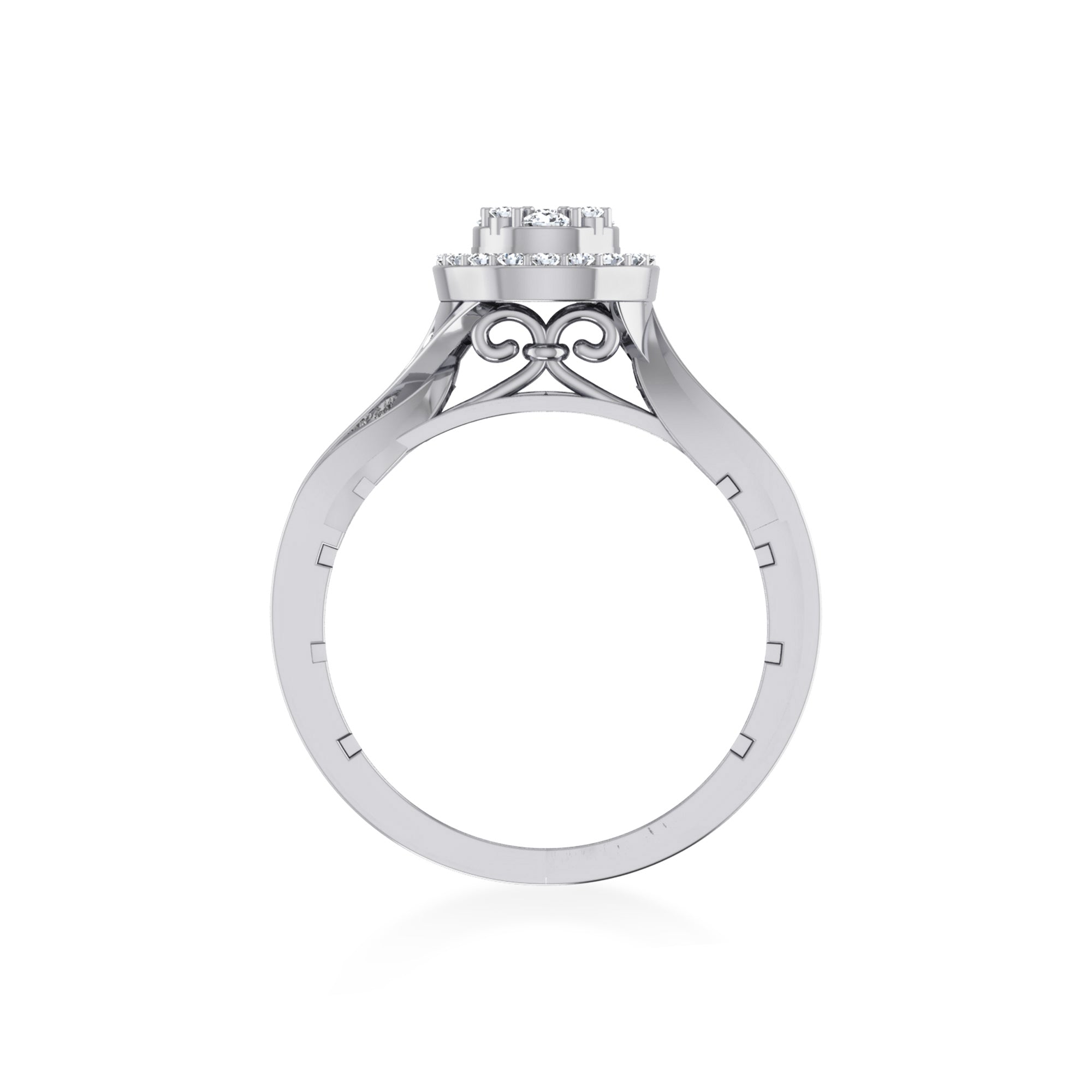 Lab Grown Diamond Ring | Round Cluster Halo Design | Elegant Statement Jewelry