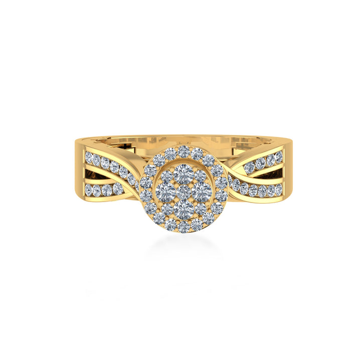 Lab Grown Diamond Ring | Round Cluster Halo Design | Elegant Statement Jewelry