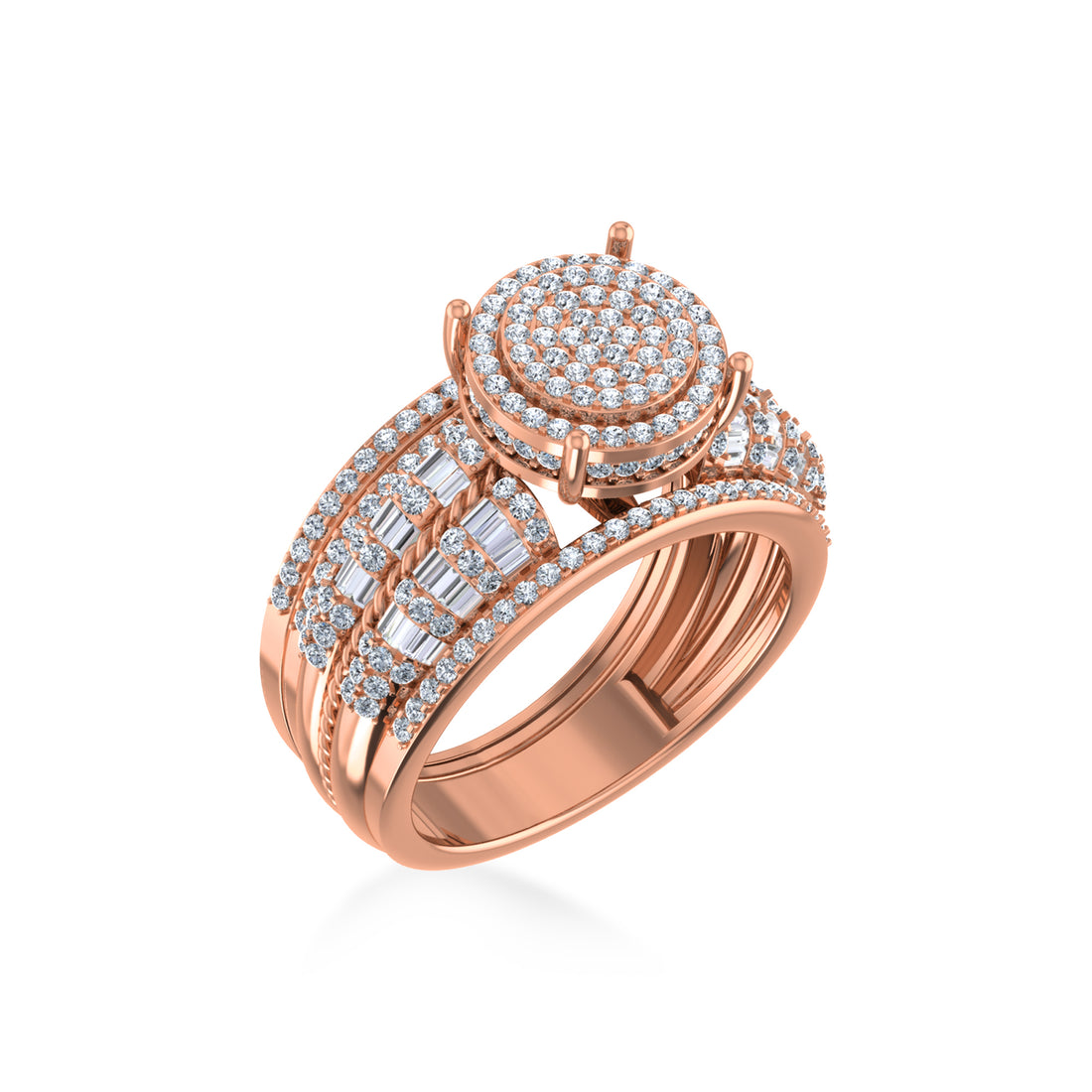 Round Pavé Lab-Grown Diamond Statement Ring