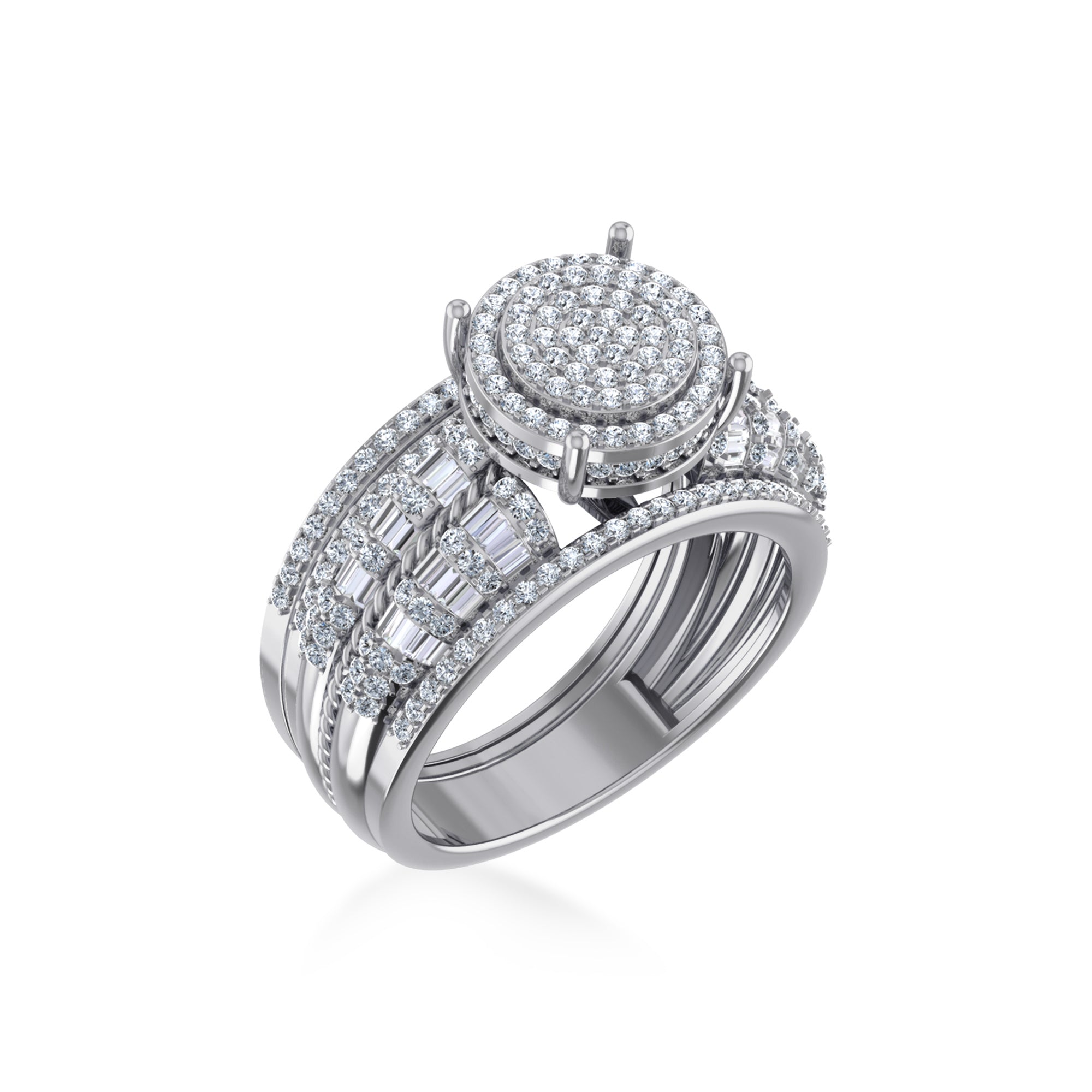 Round Pavé Lab-Grown Diamond Statement Ring